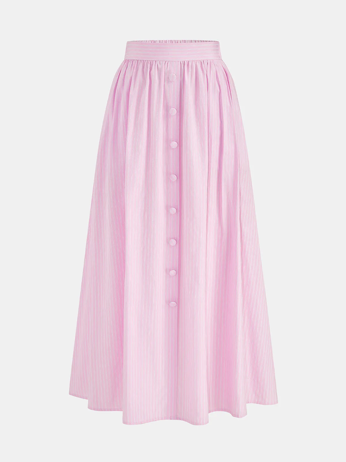 Striped Halter Wrap Crop Top & Midi Skirt Set sold by COMMENSE product image thumbnail 4