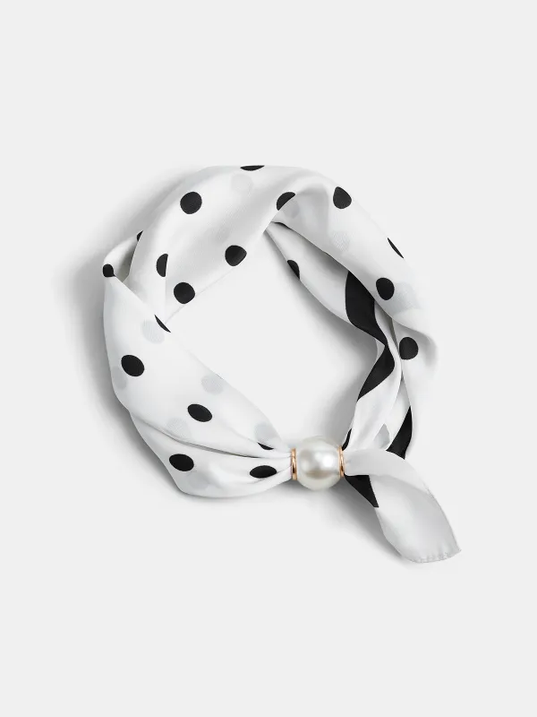 Polka Dot Pearl Magnetic Closure Scarf made by COMMENSE