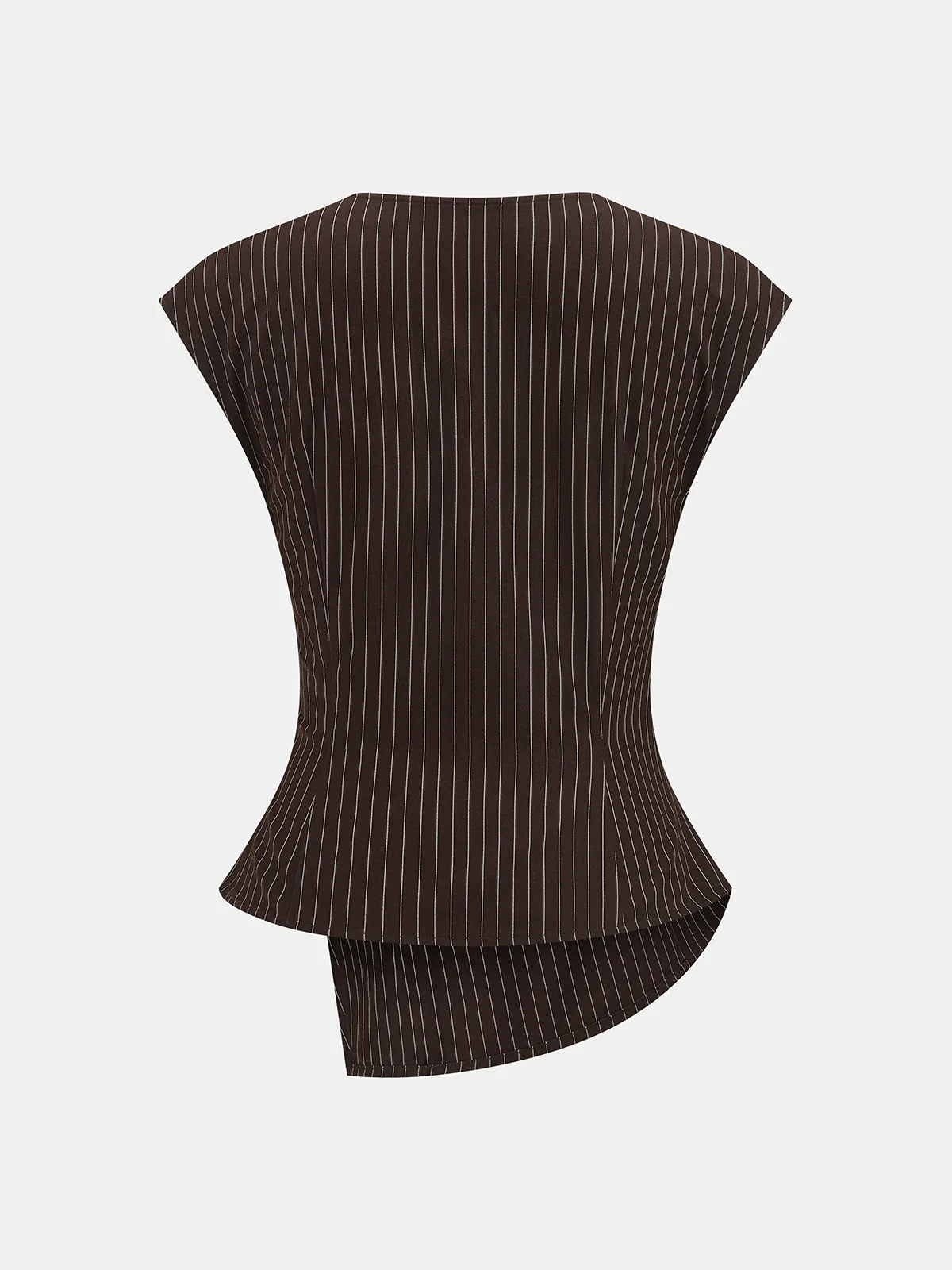 Pinstripe Sleeveless Blouse & Wide-Leg Pants Set sold by COMMENSE product image thumbnail 4