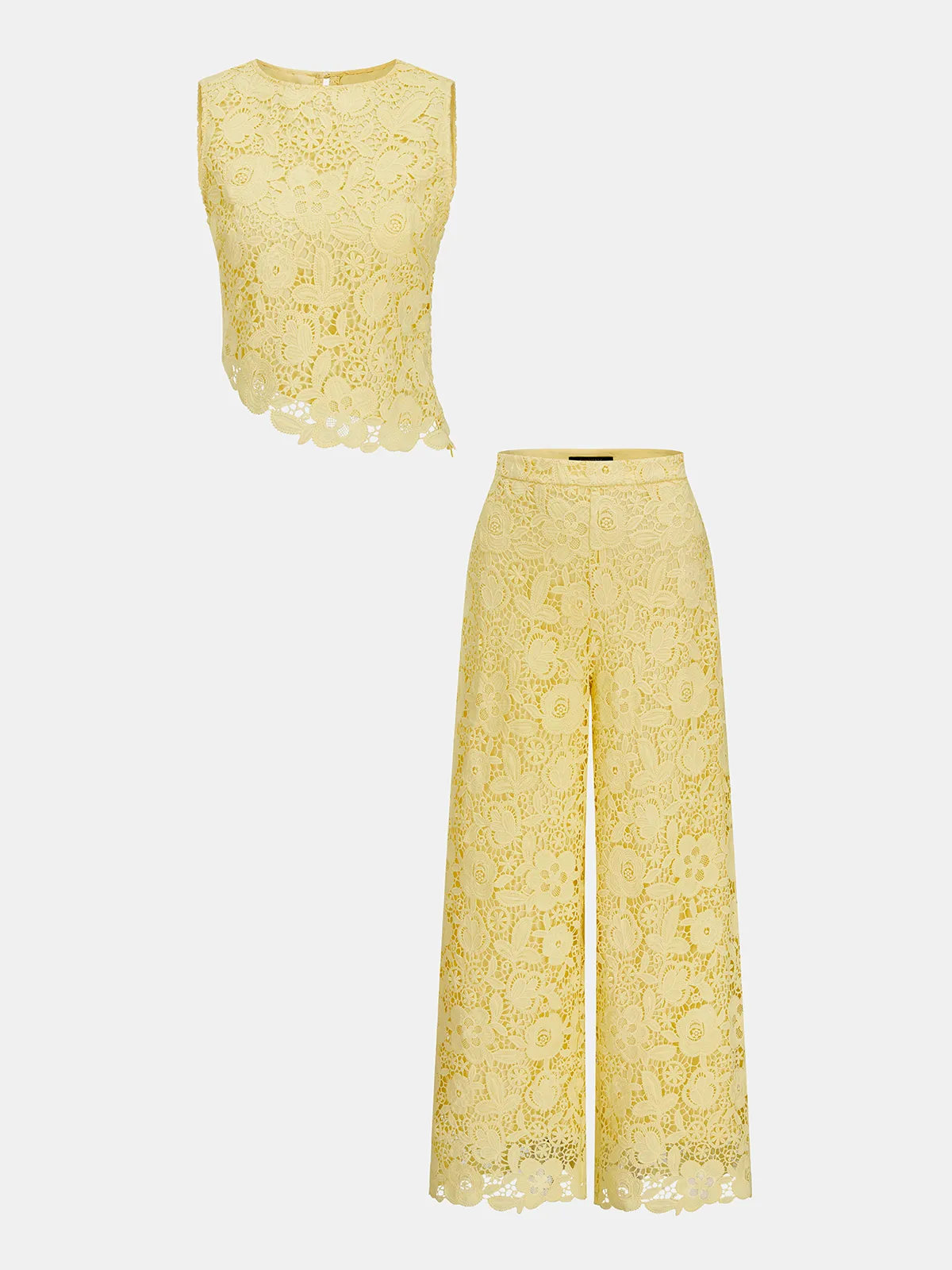 Guipure Lace Sleeveless Top & Pants Set sold by COMMENSE
