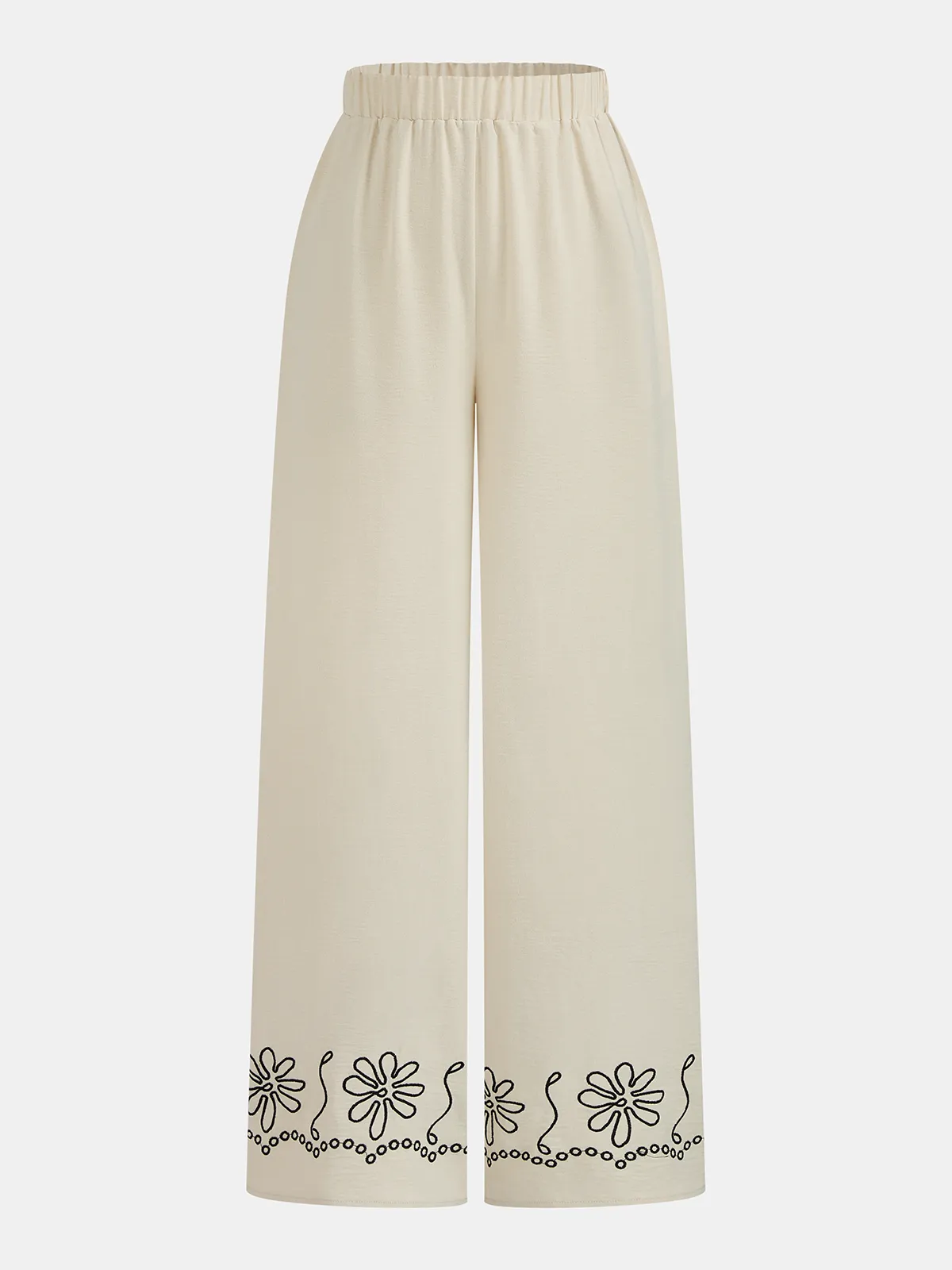Floral Embroidered Two Piece Pants Set sold by COMMENSE product image thumbnail 5