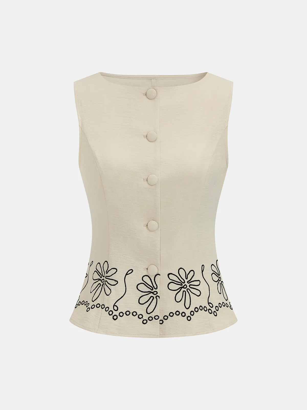 Floral Embroidered Two Piece Pants Set sold by COMMENSE product image thumbnail 3