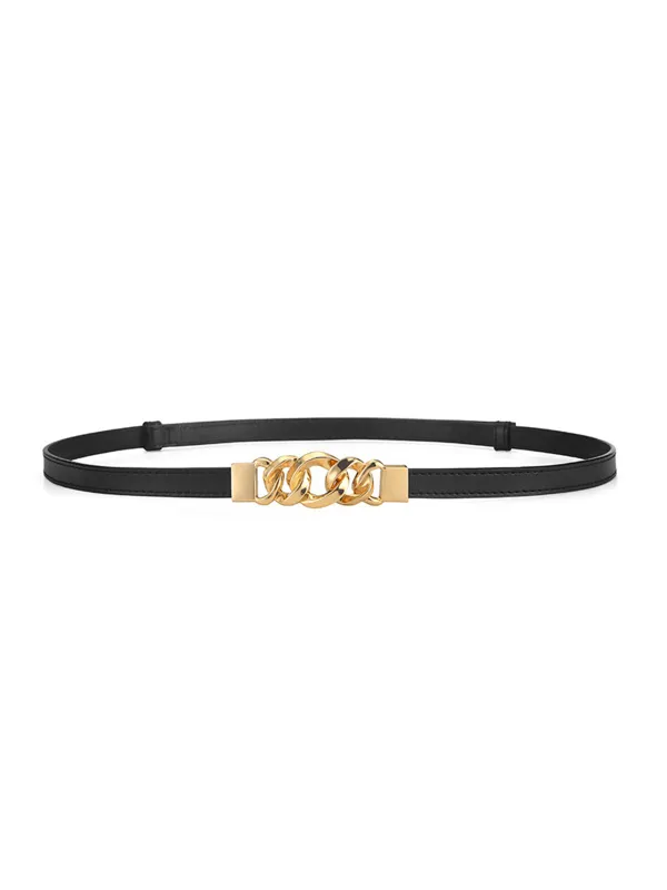 Thin Leather Chain Buckle Waist Belt made by COMMENSE