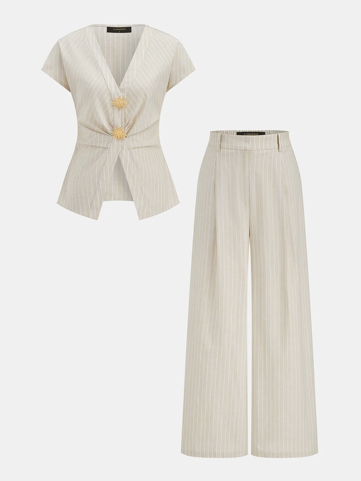 Striped Cotton Two Piece Pants Set sold by COMMENSE product image thumbnail 2