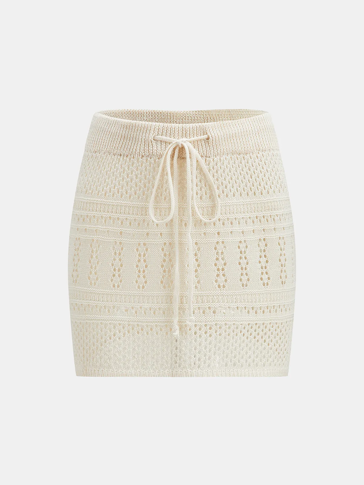 Crochet Knit Cardigan & Mini Skirt Set sold by COMMENSE product image thumbnail 5