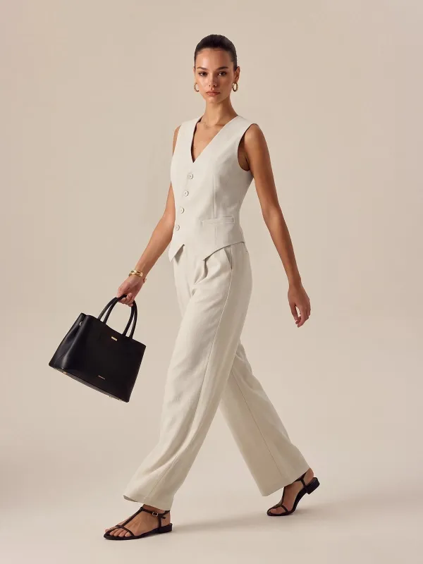 Sleeveless Asymmetrical Vest & Pants Set made by COMMENSE