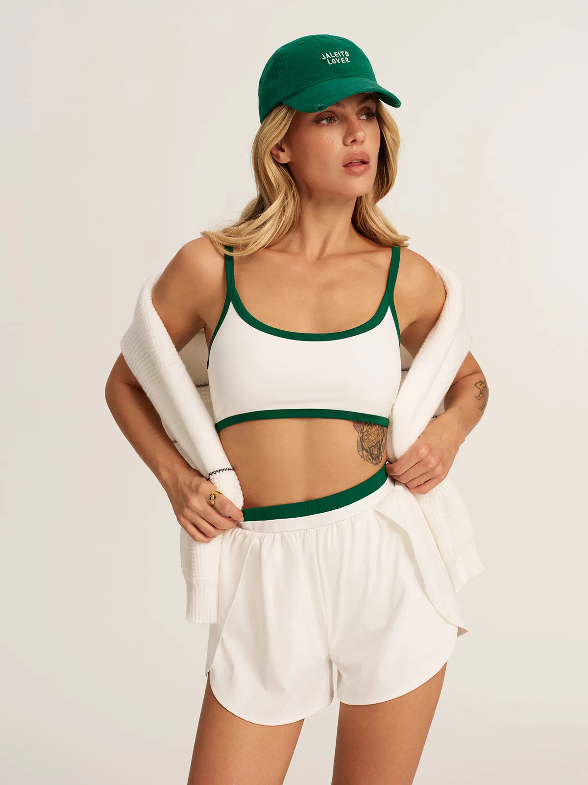 Contrast Trim Crop Cami Top & Shorts Set sold by COMMENSE product image thumbnail 2