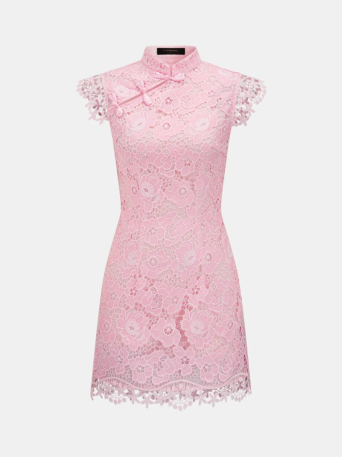 Frog Button Guipure Lace Cheongsam Mini Dress sold by COMMENSE product image thumbnail 2