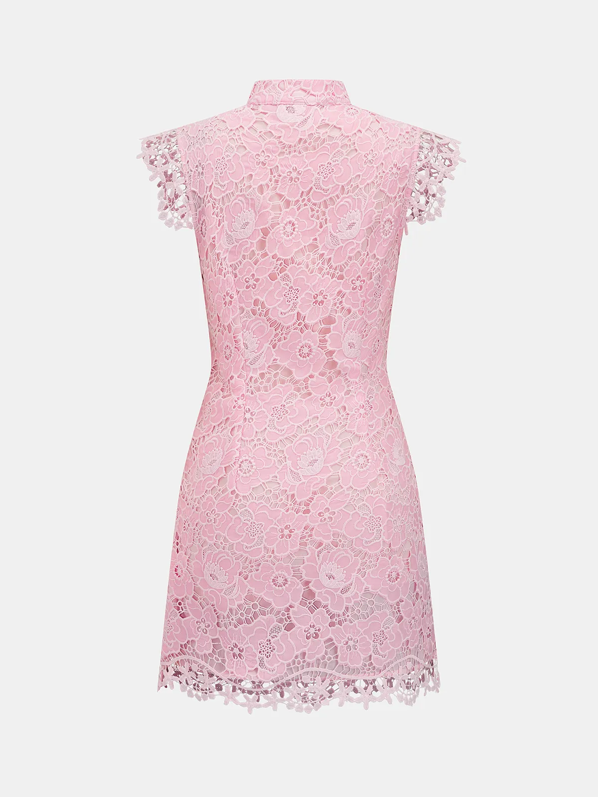 Frog Button Guipure Lace Cheongsam Mini Dress sold by COMMENSE product image thumbnail 3