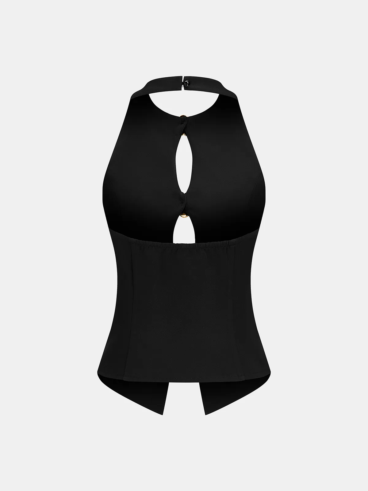 Rose Detail Cut-Out Halter Top & Pants Set sold by COMMENSE product image thumbnail 4