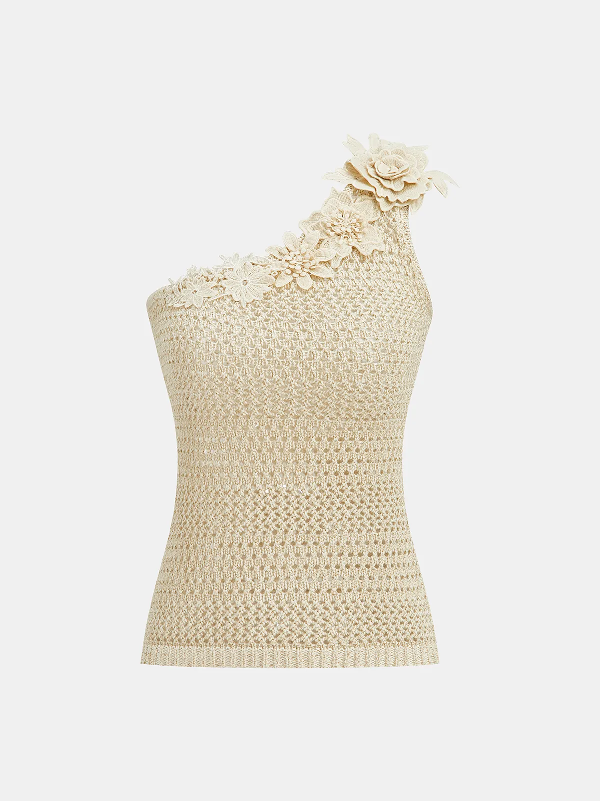 One Shoulder 3D Flower Crochet Top sold by COMMENSE product image thumbnail 2