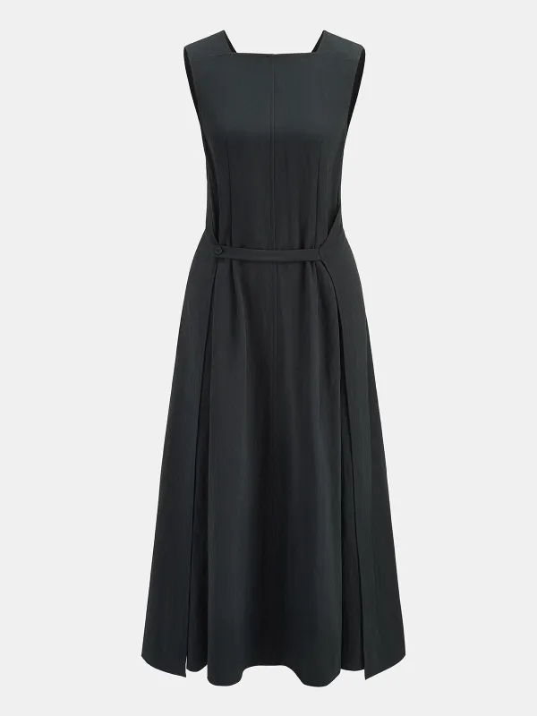 Defined Waist Sleeveless Maxi Dress made by COMMENSE