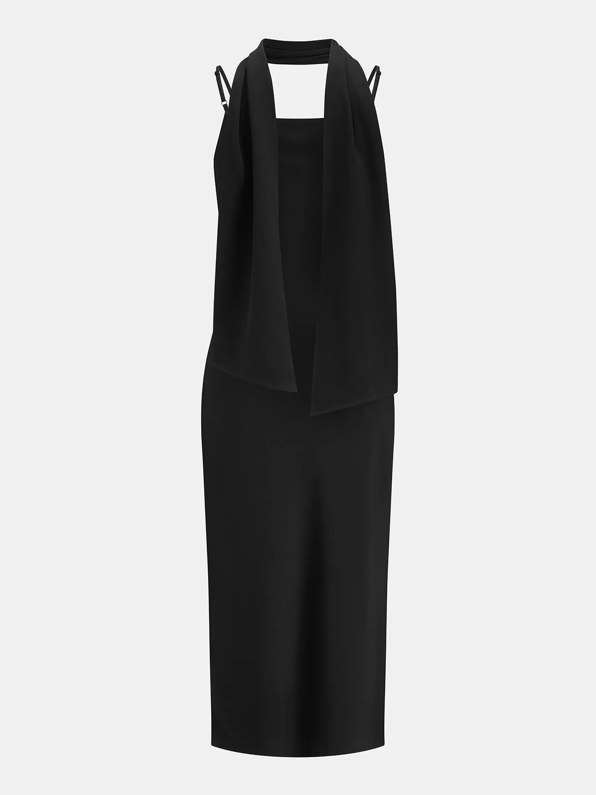 Midi Slip Dress with Removable Scarf sold by COMMENSE product image thumbnail 5