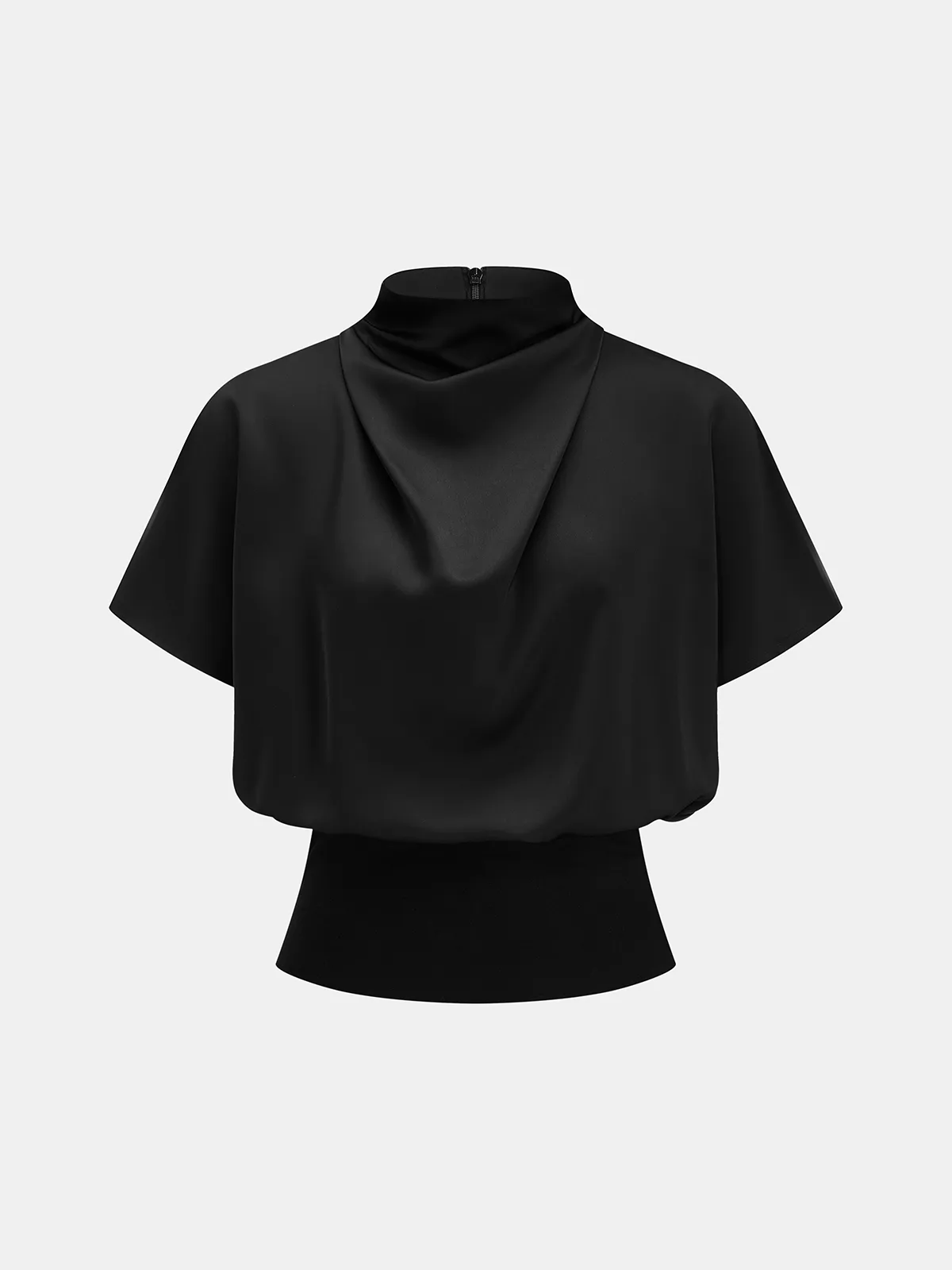 Satin Cowl Neck Blouse & Mermaid Skirt Set sold by COMMENSE product image thumbnail 3