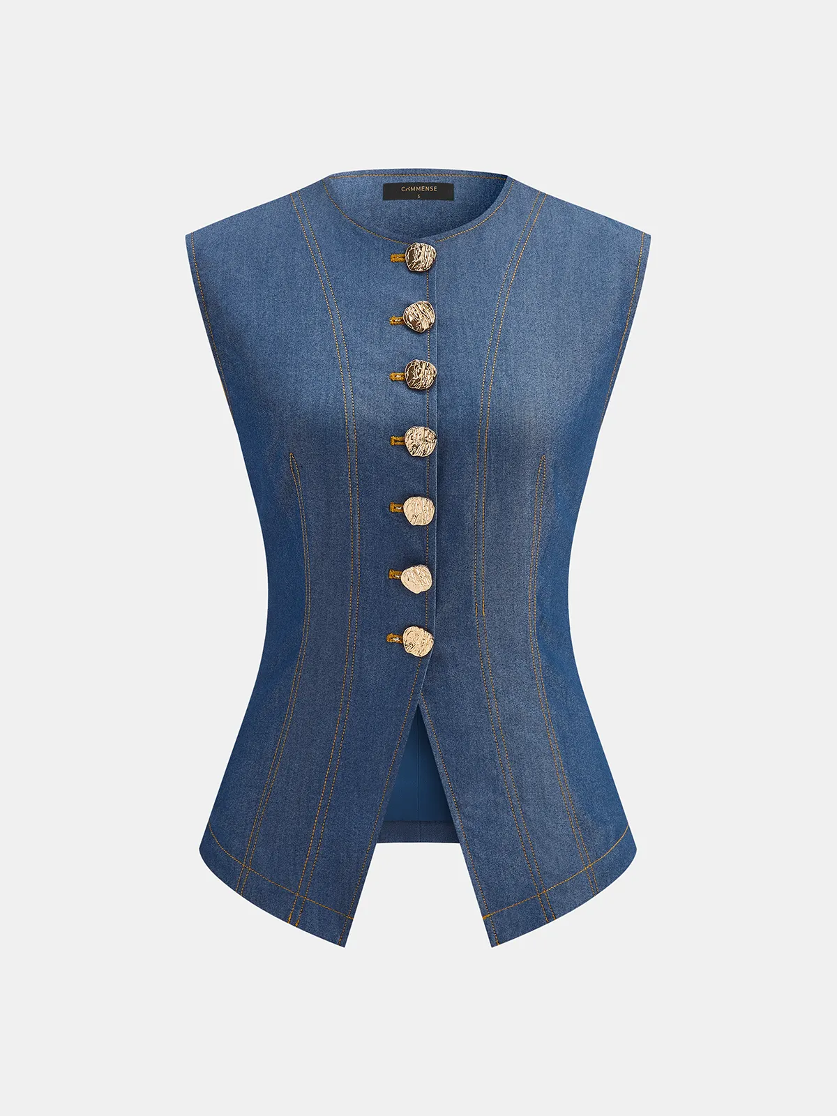 Metal Button Vest & Wide Leg Pants Set sold by COMMENSE product image thumbnail 3