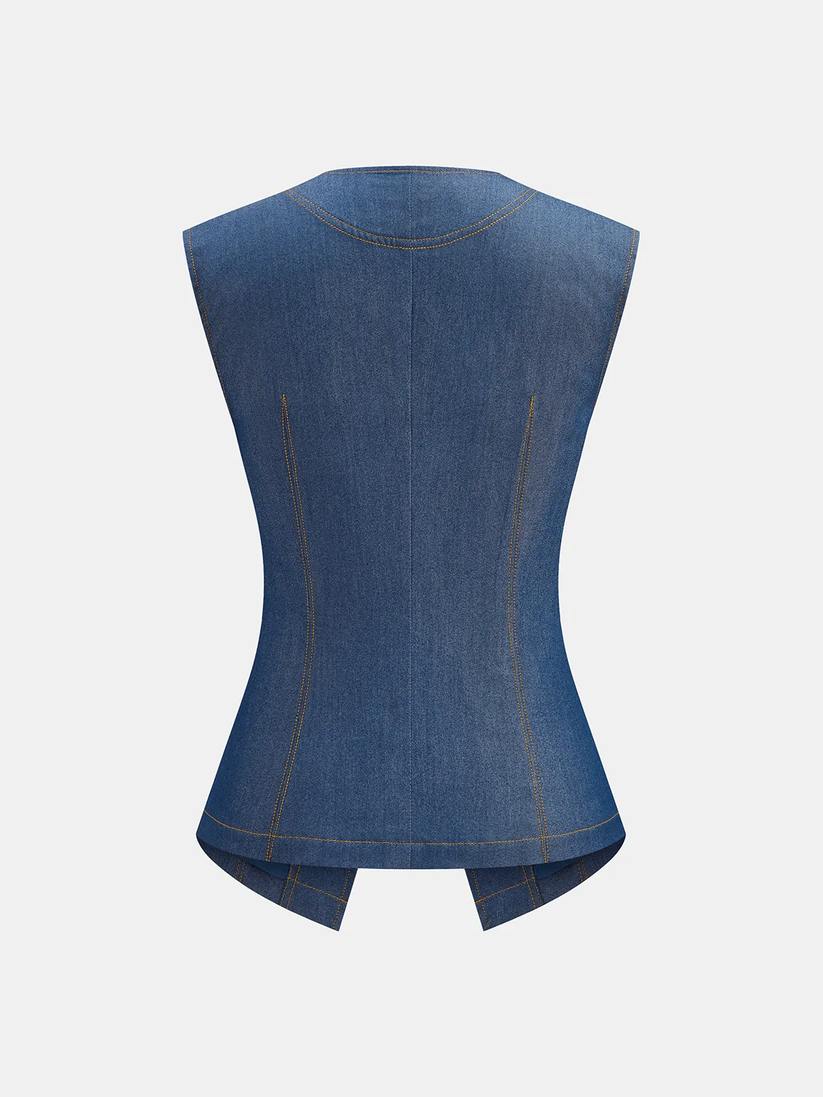 Metal Button Vest & Wide Leg Pants Set sold by COMMENSE product image thumbnail 4
