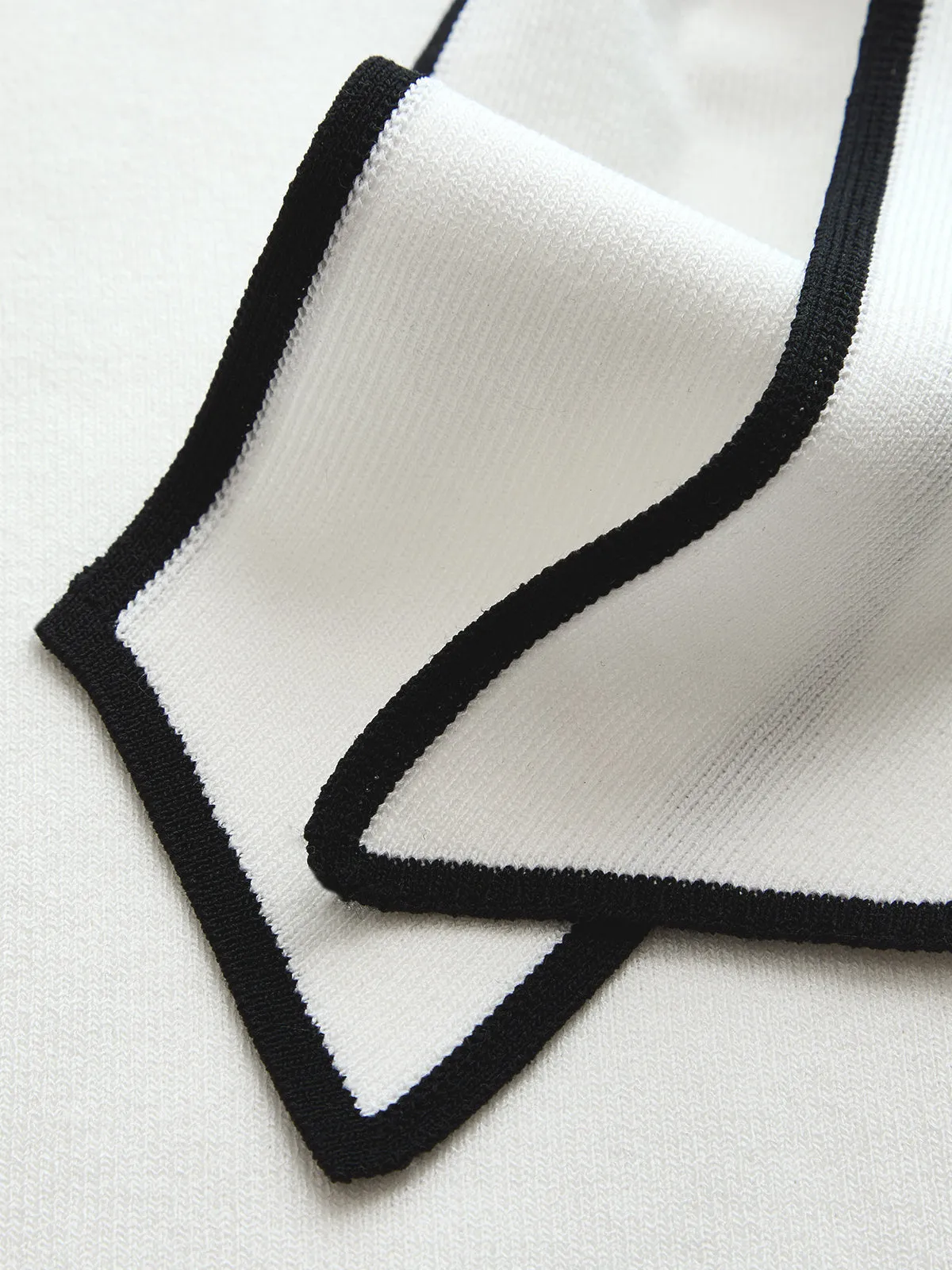 Contrast Trim Tie-Neck Knit Sleeveless Top sold by COMMENSE product image thumbnail 5