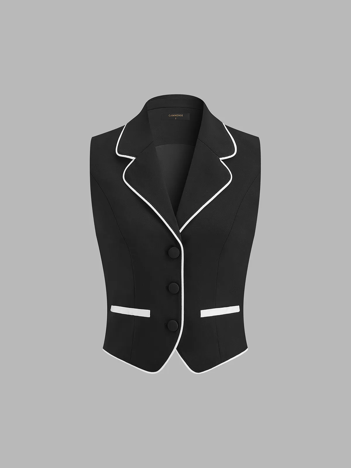 Contrast Piping Blazer Vest & Pants Set sold by COMMENSE product image thumbnail 3