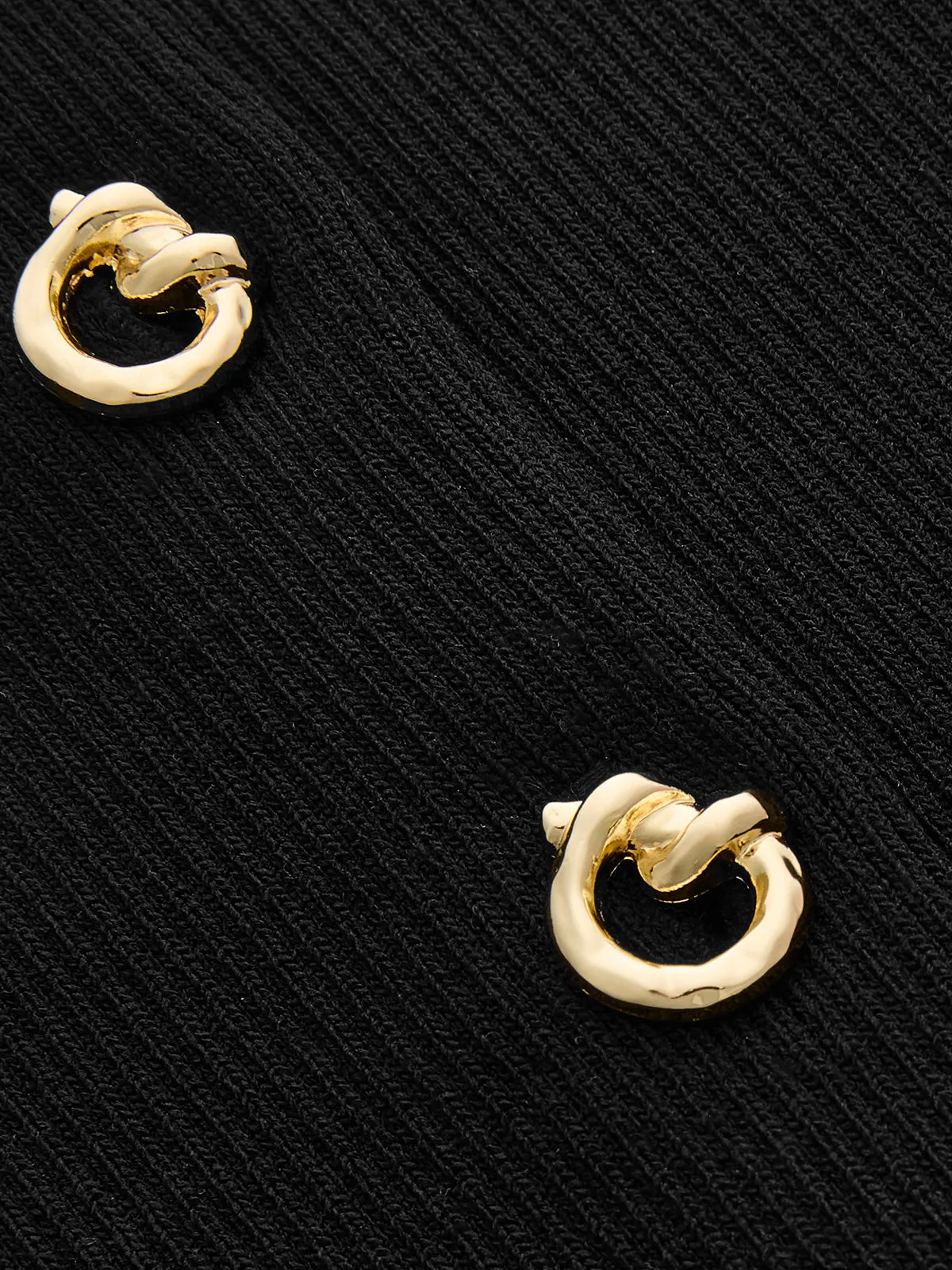 Metal Detail Short Sleeve Ribbed Knit Top sold by COMMENSE product image thumbnail 4