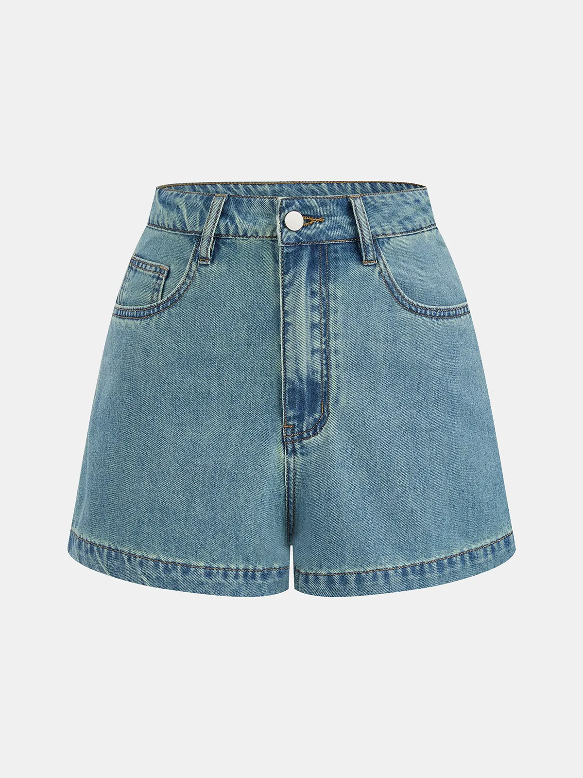 Denim Bow Tie Blouse & Shorts Set sold by COMMENSE product image thumbnail 5