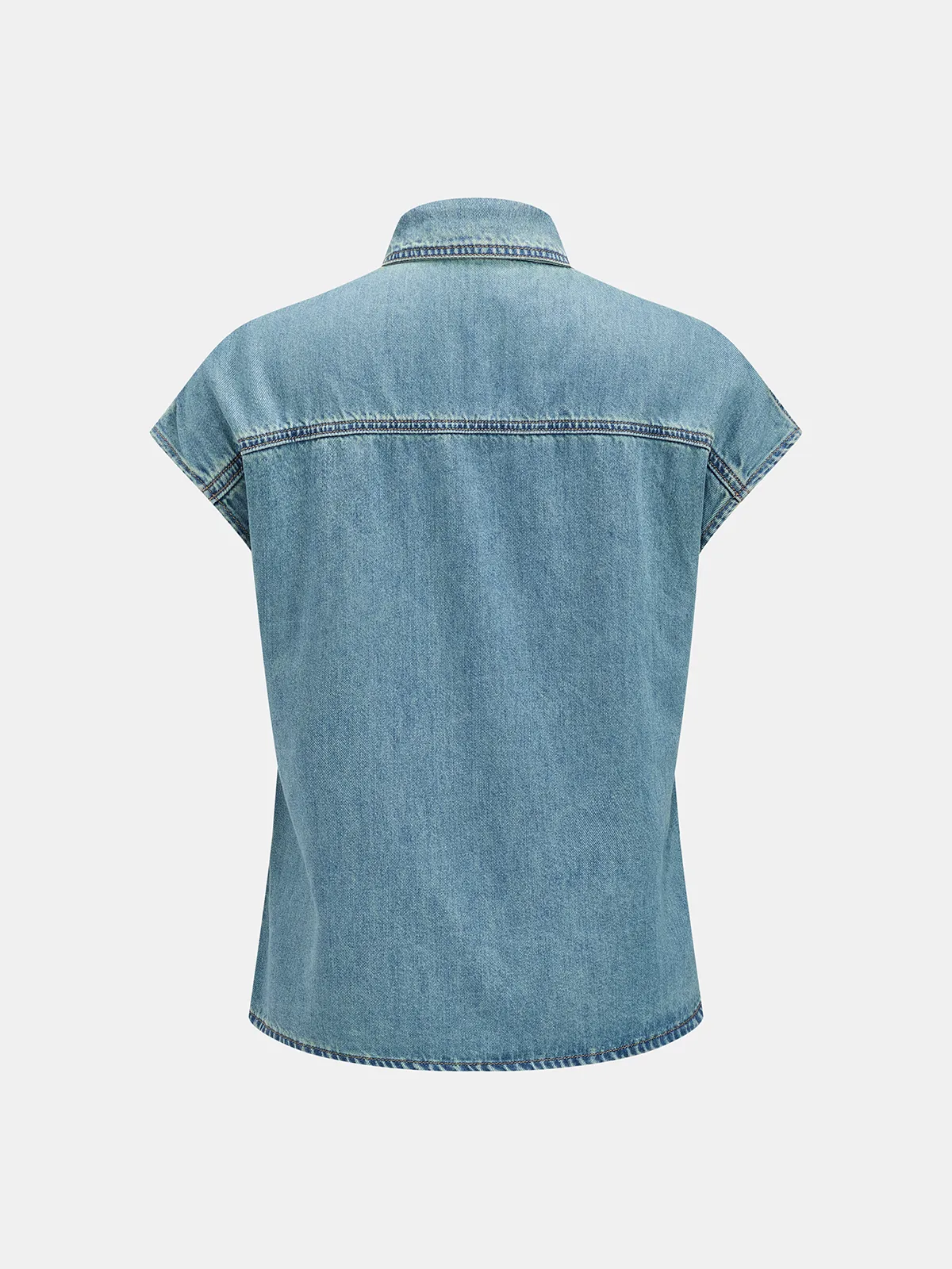 Denim Bow Tie Blouse & Shorts Set sold by COMMENSE product image thumbnail 4