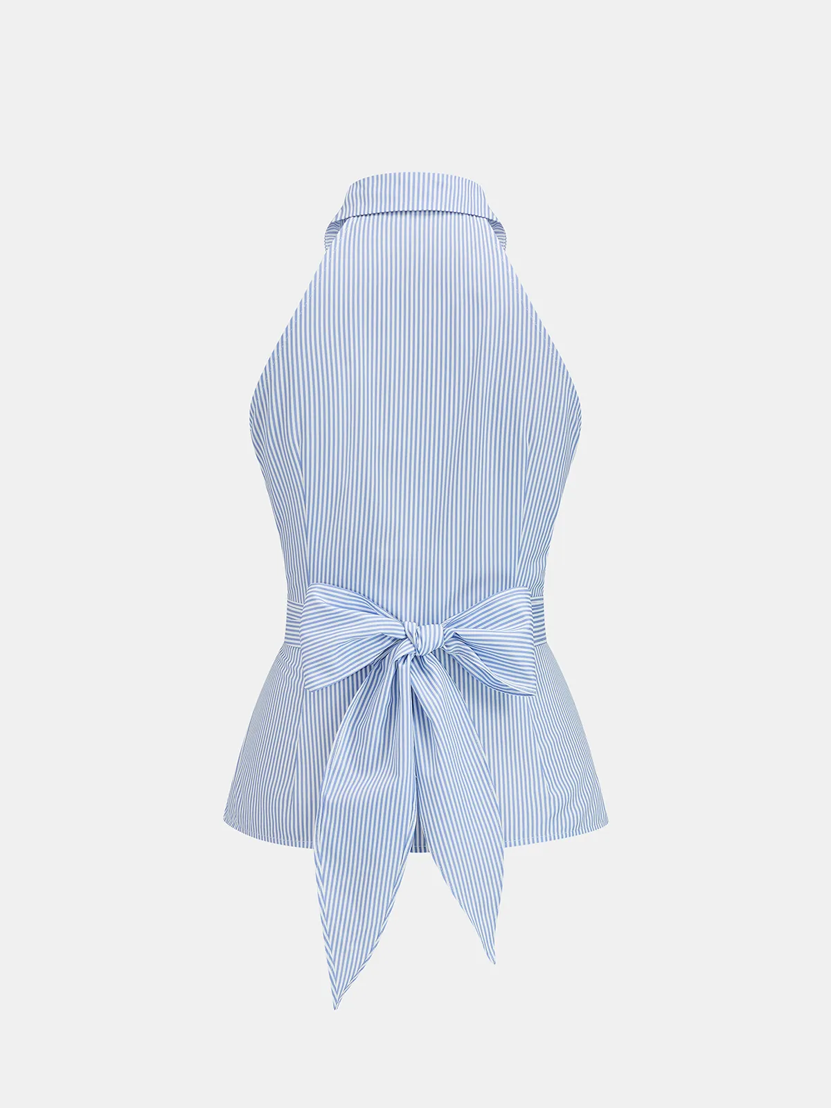 Back Bow Striped Halter Neck Blouse sold by COMMENSE product image thumbnail 3