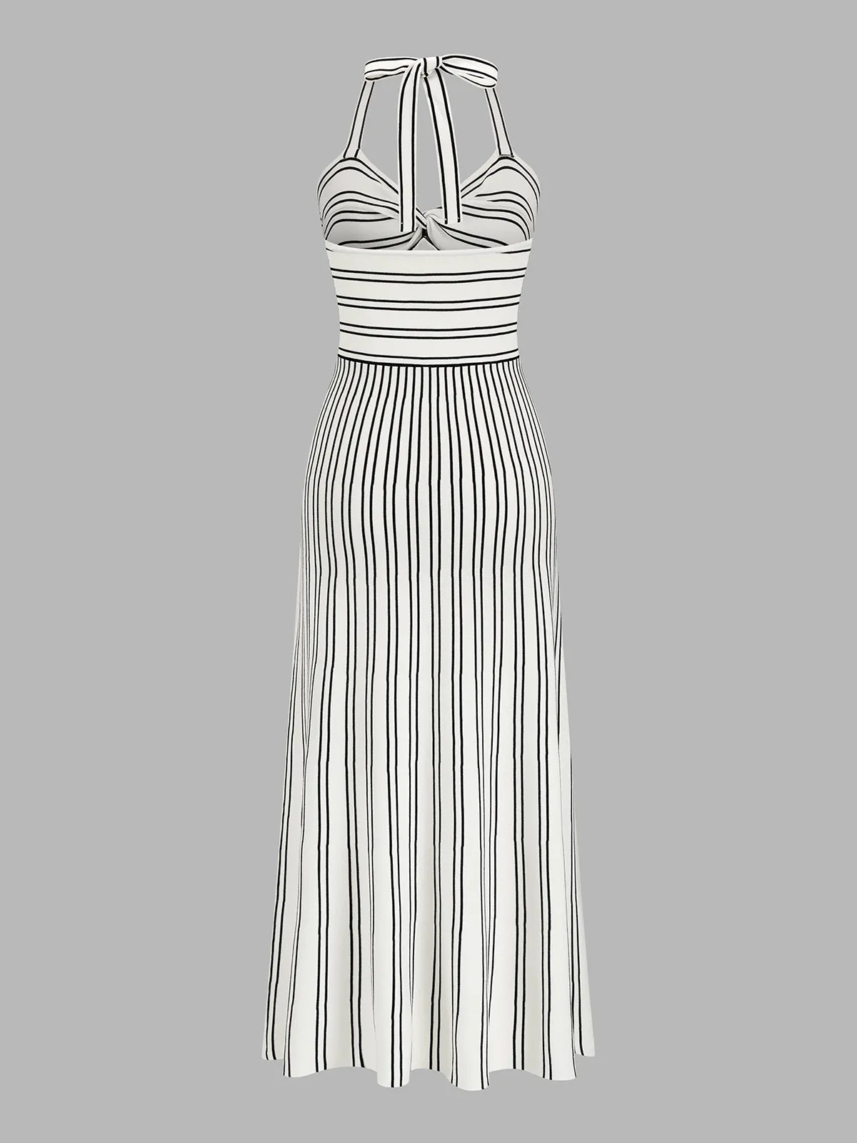 Striped Halter Knit Midi Dress sold by COMMENSE product image thumbnail 3