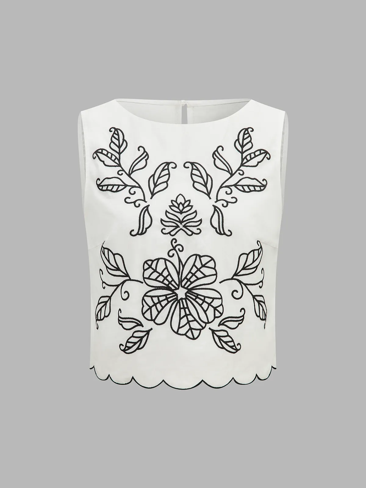 Linen-Blend Embroidered Top & Shorts Set sold by COMMENSE product image thumbnail 2