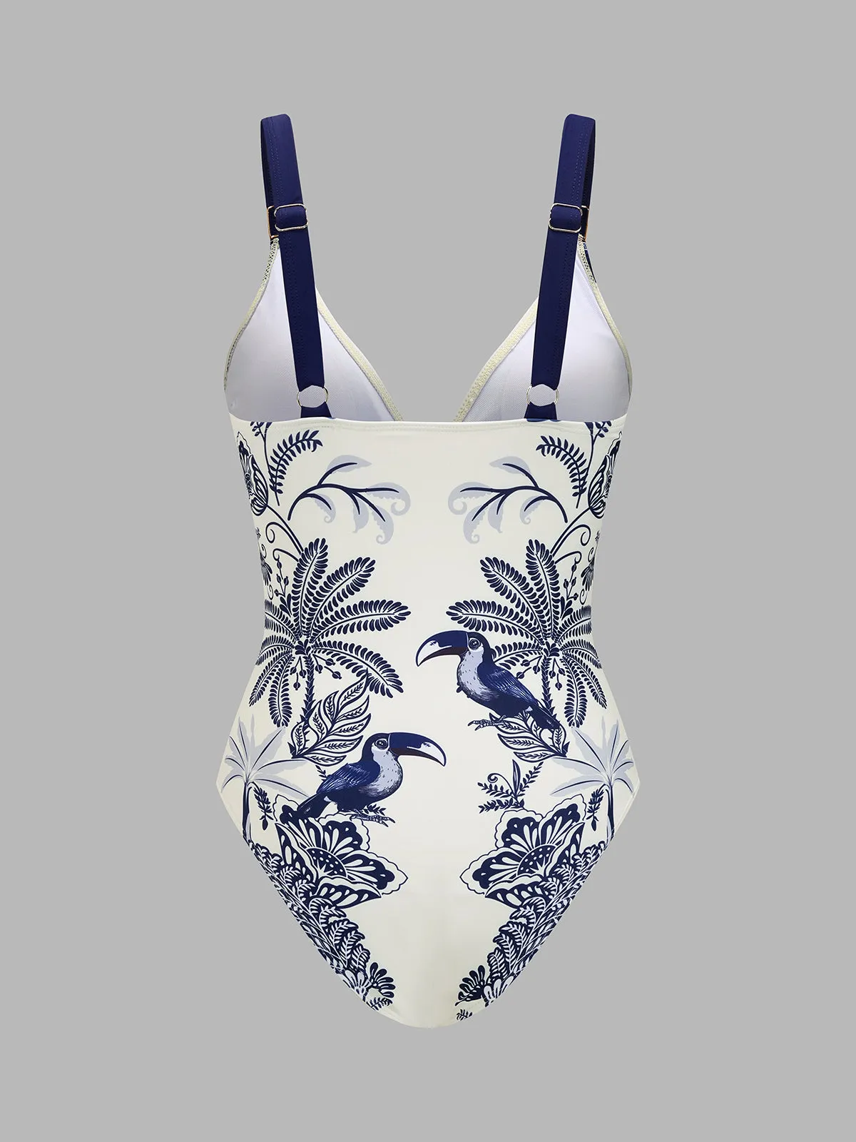 Tropical Toucan Print One Piece Swimsuit & Sarong Set sold by COMMENSE product image thumbnail 3