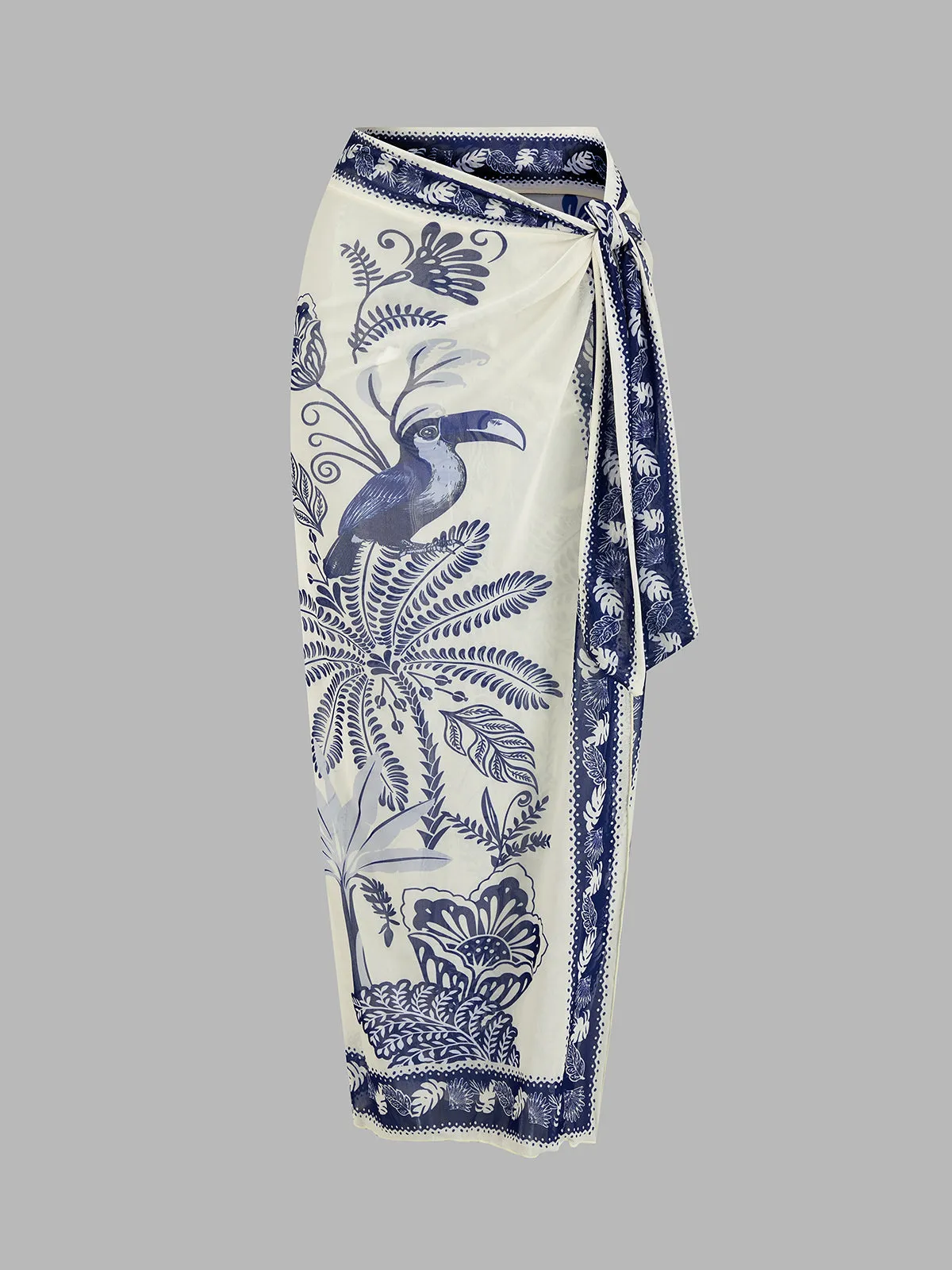 Tropical Toucan Print One Piece Swimsuit & Sarong Set sold by COMMENSE product image thumbnail 4