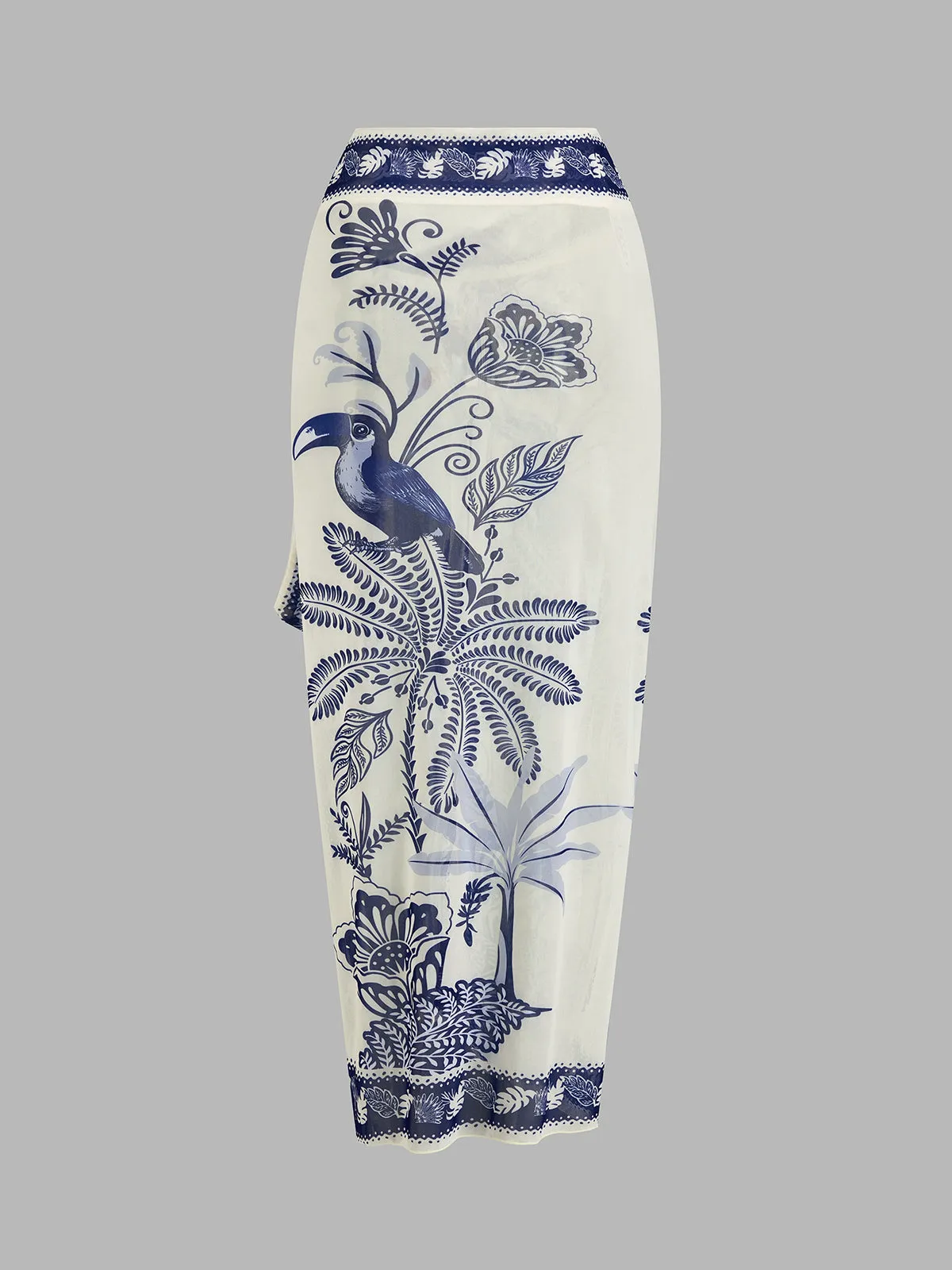 Tropical Toucan Print One Piece Swimsuit & Sarong Set sold by COMMENSE product image thumbnail 5