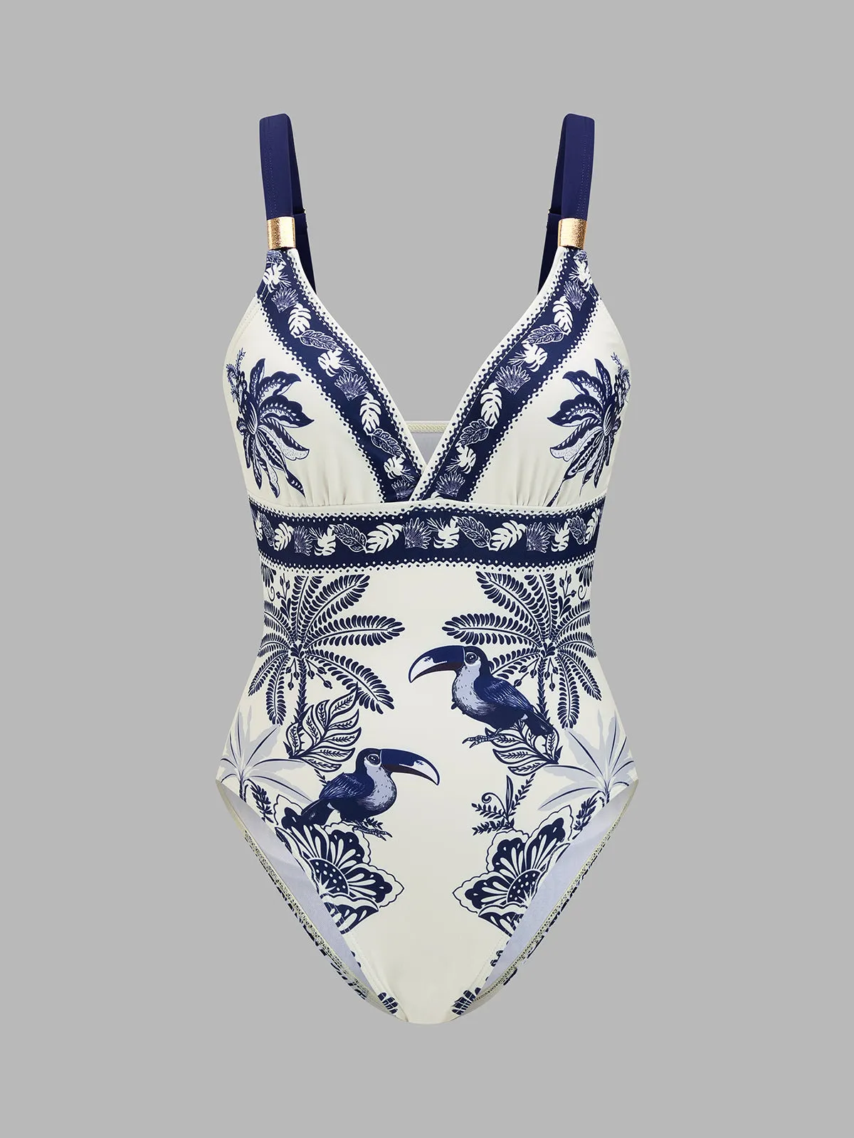 Tropical Toucan Print One Piece Swimsuit & Sarong Set sold by COMMENSE product image thumbnail 2