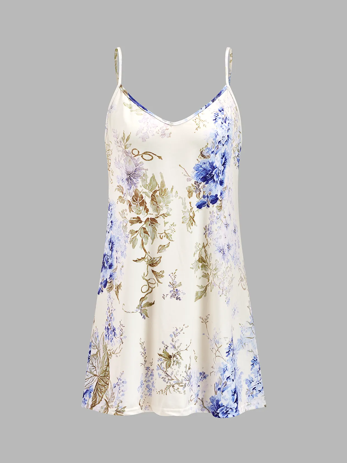 Watercolor Floral Chiffon Mini Dress with Cami Slip sold by COMMENSE product image thumbnail 3
