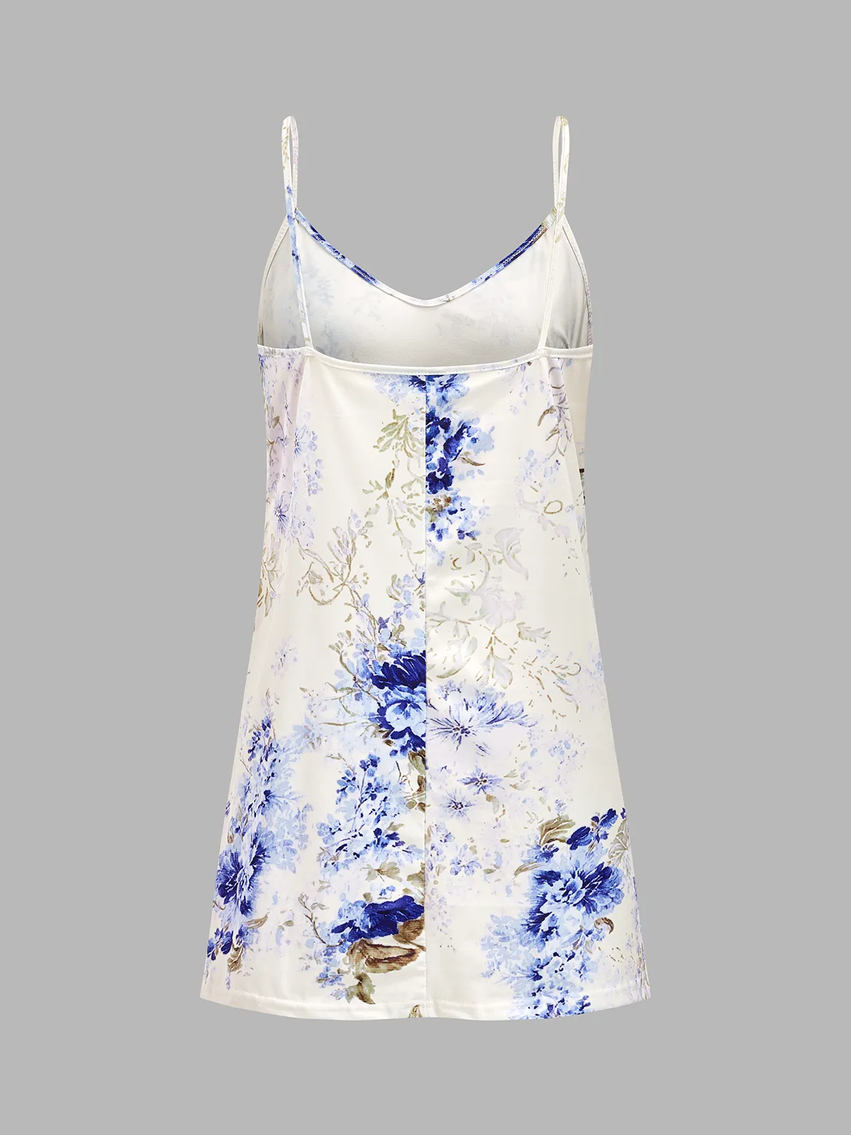 Watercolor Floral Chiffon Mini Dress with Cami Slip sold by COMMENSE product image thumbnail 4