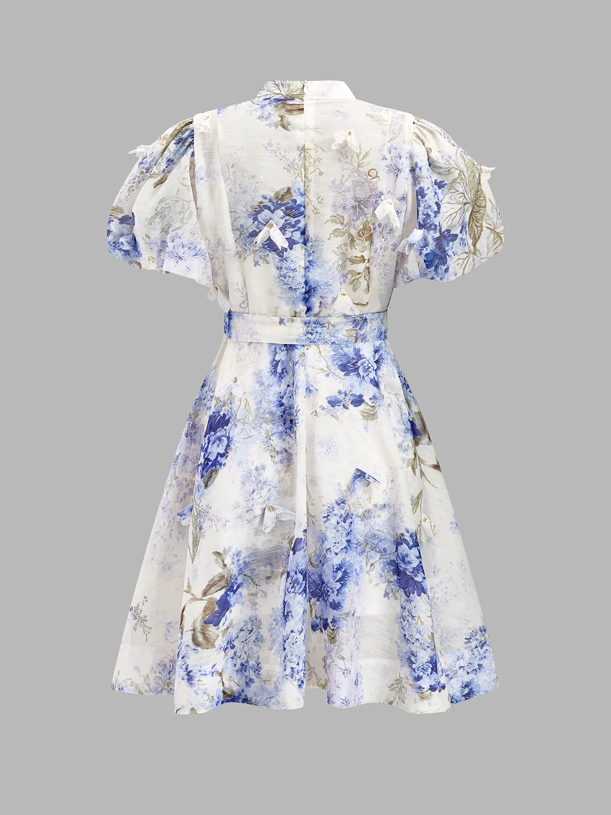 Watercolor Floral Chiffon Mini Dress with Cami Slip sold by COMMENSE product image thumbnail 2