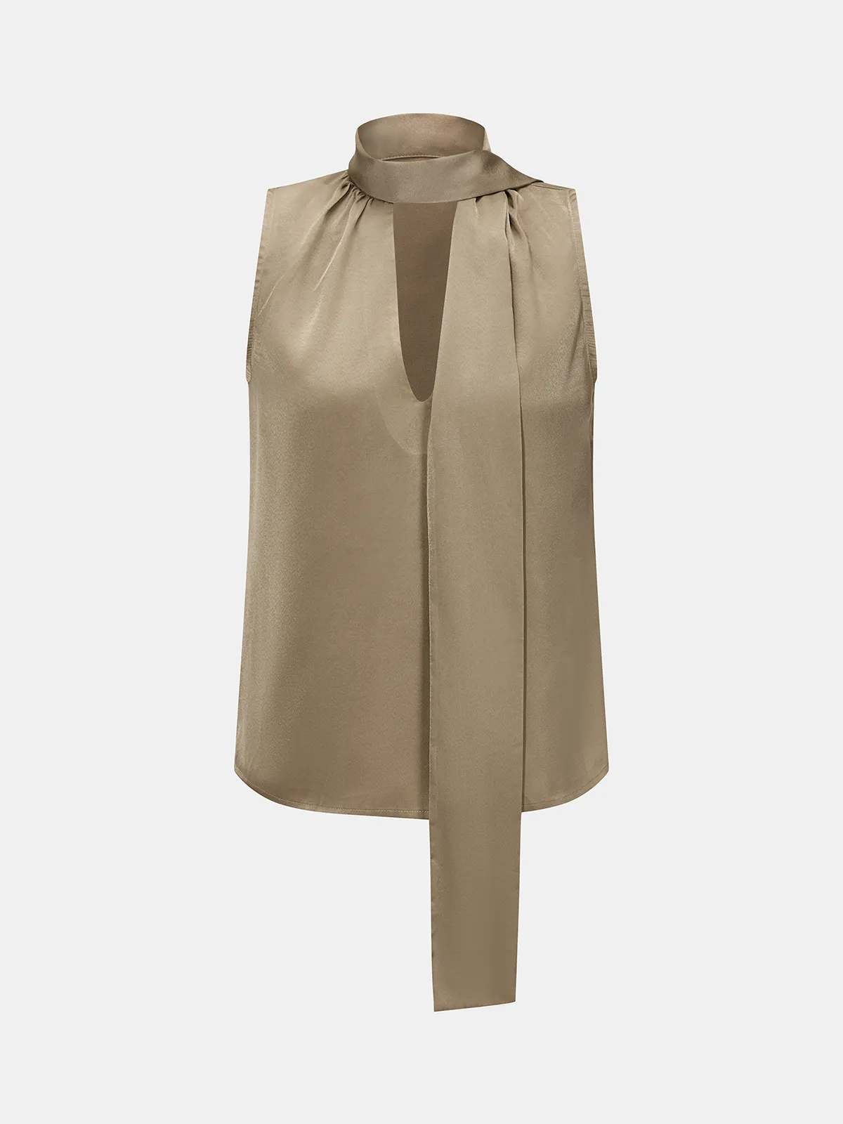 Tie-Neck Sleeveless Top & Pleated Pants Set sold by COMMENSE product image thumbnail 2