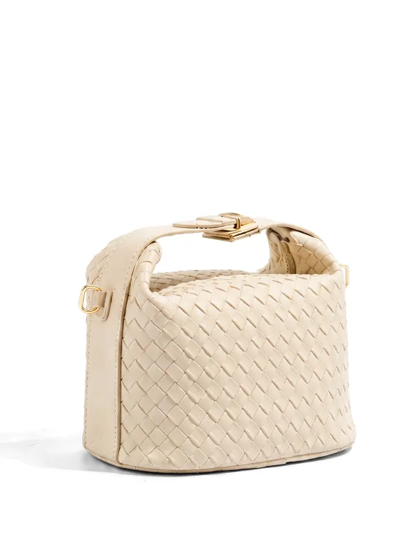 Woven Top Handle Crossbody Handbag made by COMMENSE