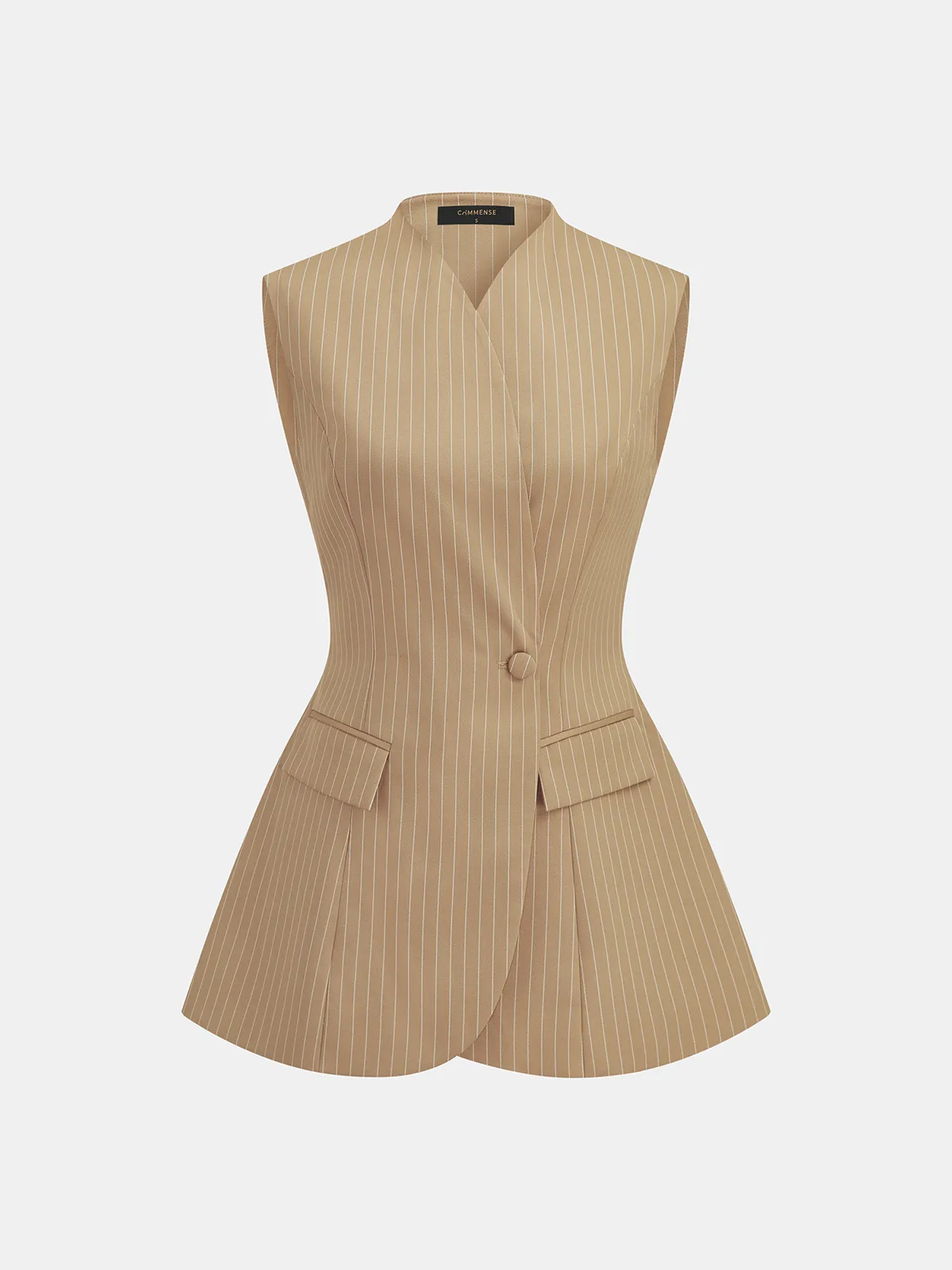 Pinstripe Tailored Vest & Mini Skirt Set sold by COMMENSE product image thumbnail 4