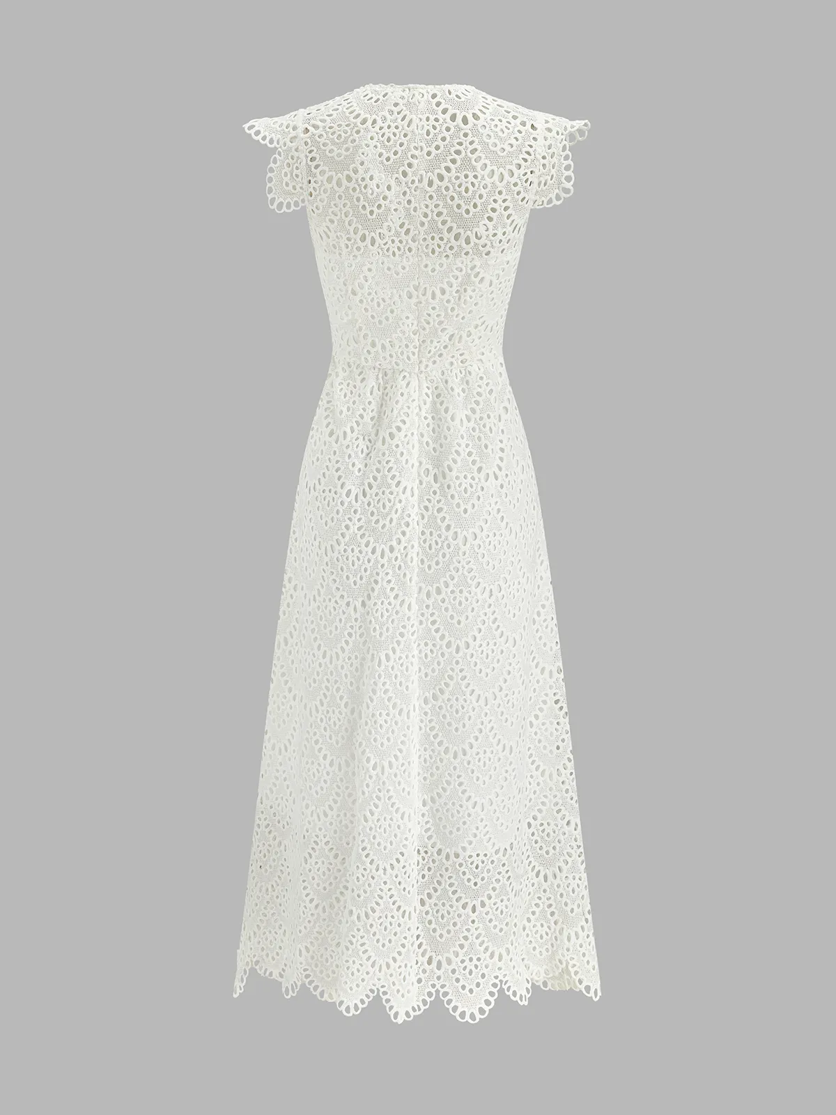 Semi-Sheer Crochet Lace Midi Dress sold by COMMENSE product image thumbnail 2