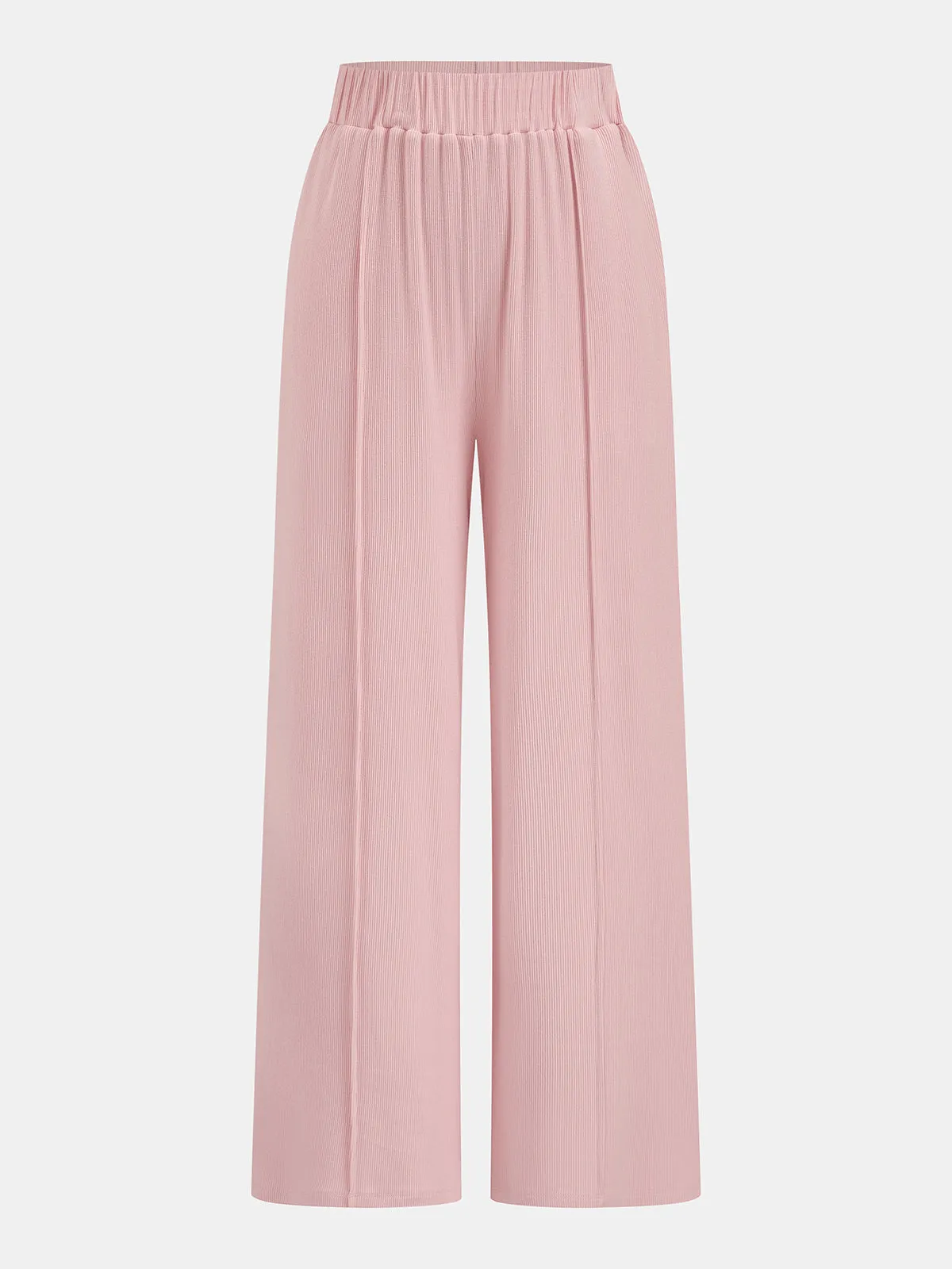 Button-Down Ribbed Knit Top & Pants Set sold by COMMENSE product image thumbnail 4