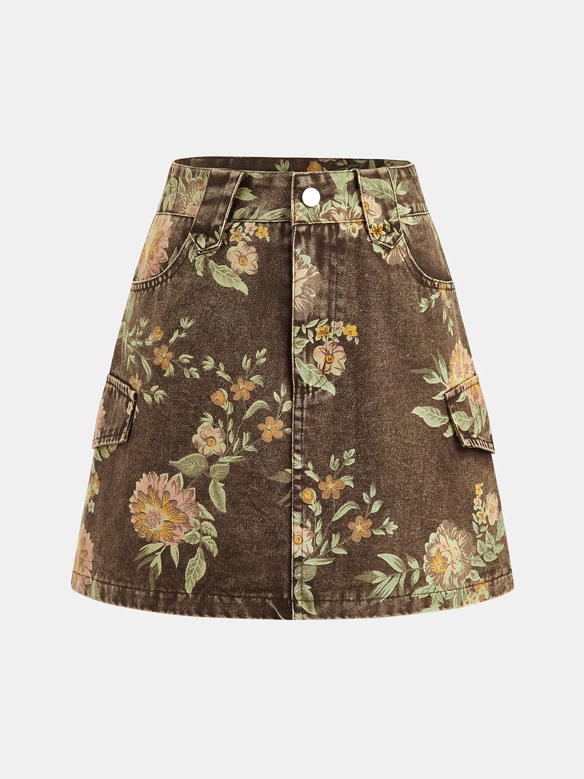 Floral Jacquard Denim Mini Skirt sold by COMMENSE product image thumbnail 2