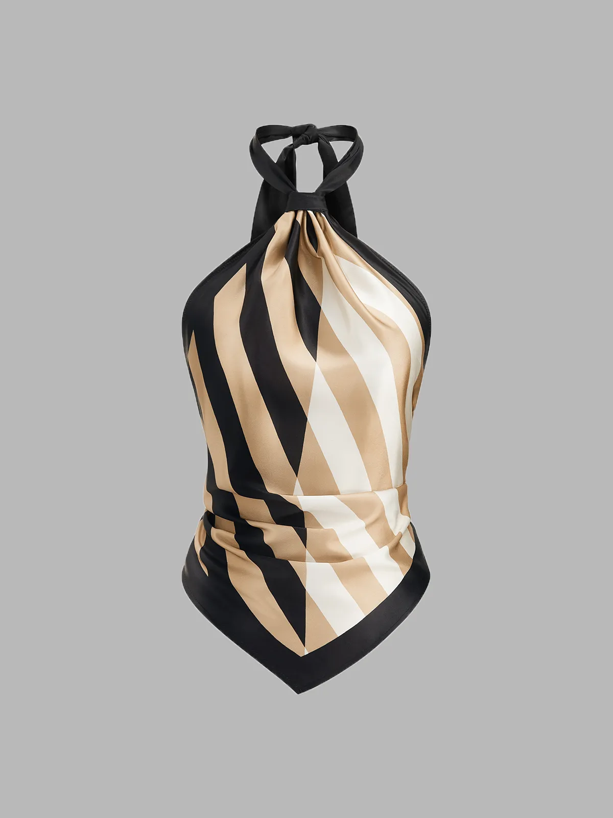 Striped Halter Top & Wide Leg Pants Set sold by COMMENSE product image thumbnail 2