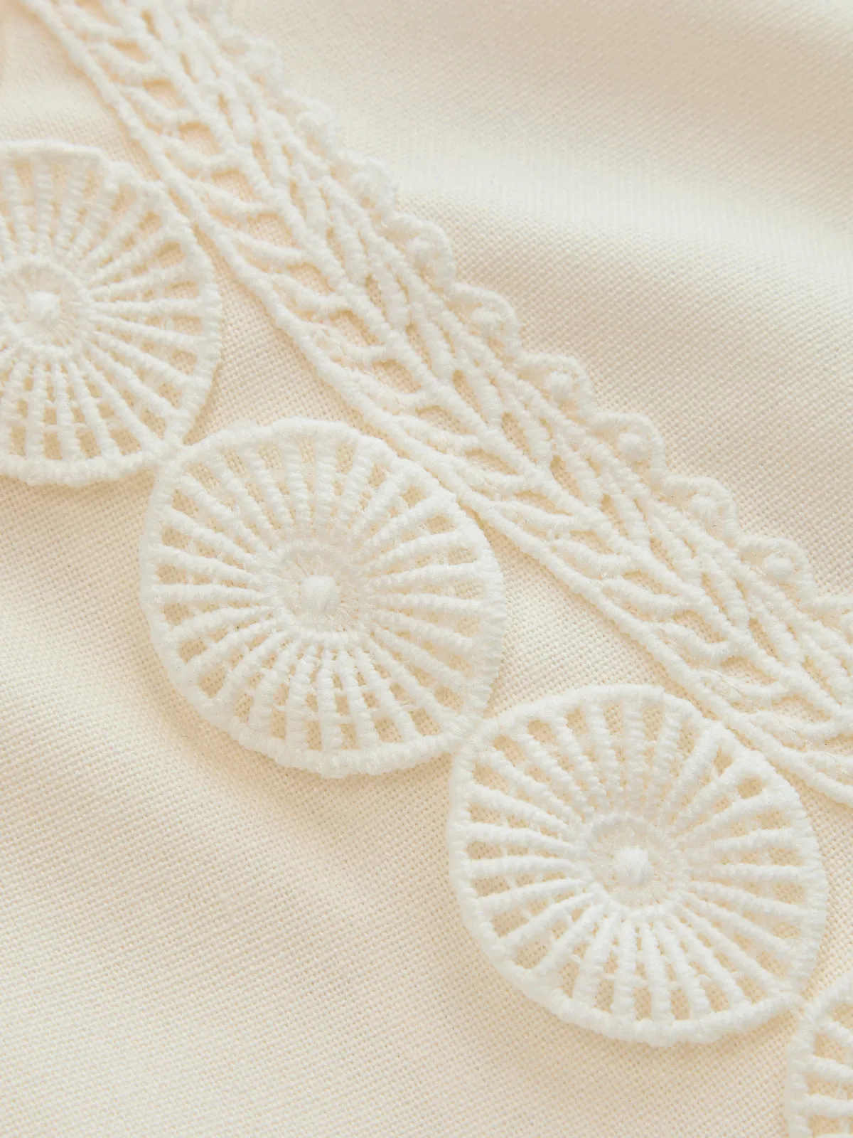 Crochet Lace Hem Cotton Linen Shorts sold by COMMENSE product image thumbnail 5