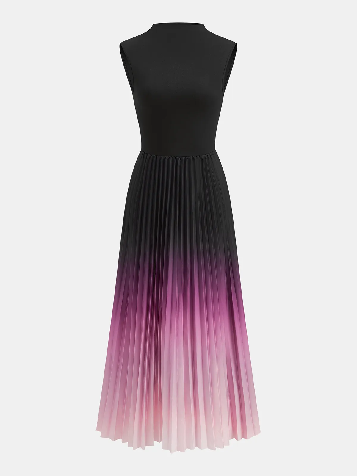 Sleeveless Pleated Gradient Midi Dress sold by COMMENSE product image thumbnail 2