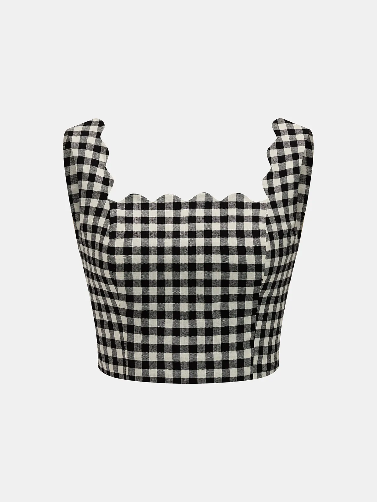 Cotton Gingham Cami Top & Midi Skirt Set sold by COMMENSE product image thumbnail 3