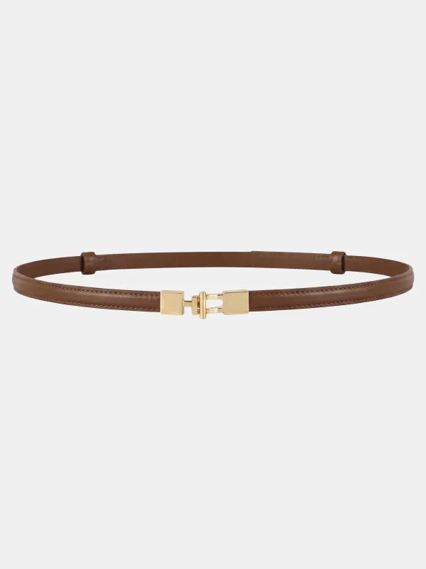 Slim Leather Metal Buckle Belt made by COMMENSE