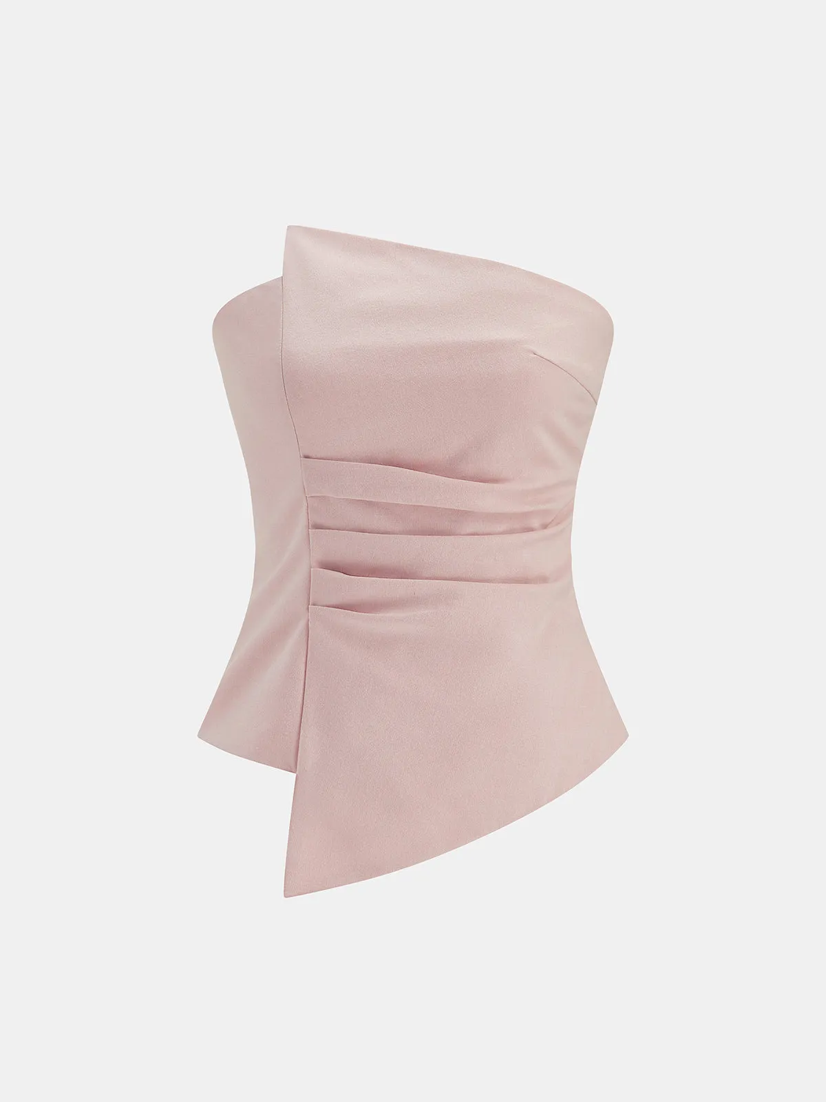 Asymmetric Ruched Strapless Top & Pants Set sold by COMMENSE product image thumbnail 3