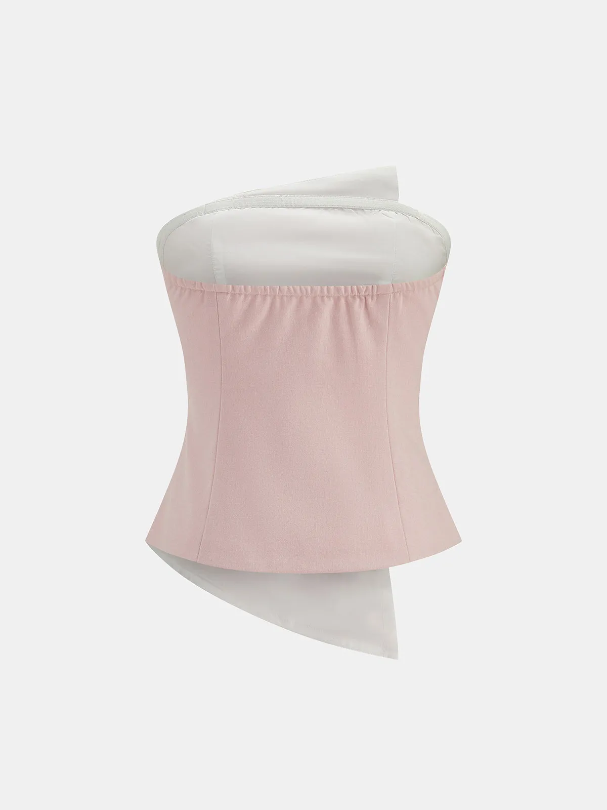Asymmetric Ruched Strapless Top & Pants Set sold by COMMENSE product image thumbnail 4