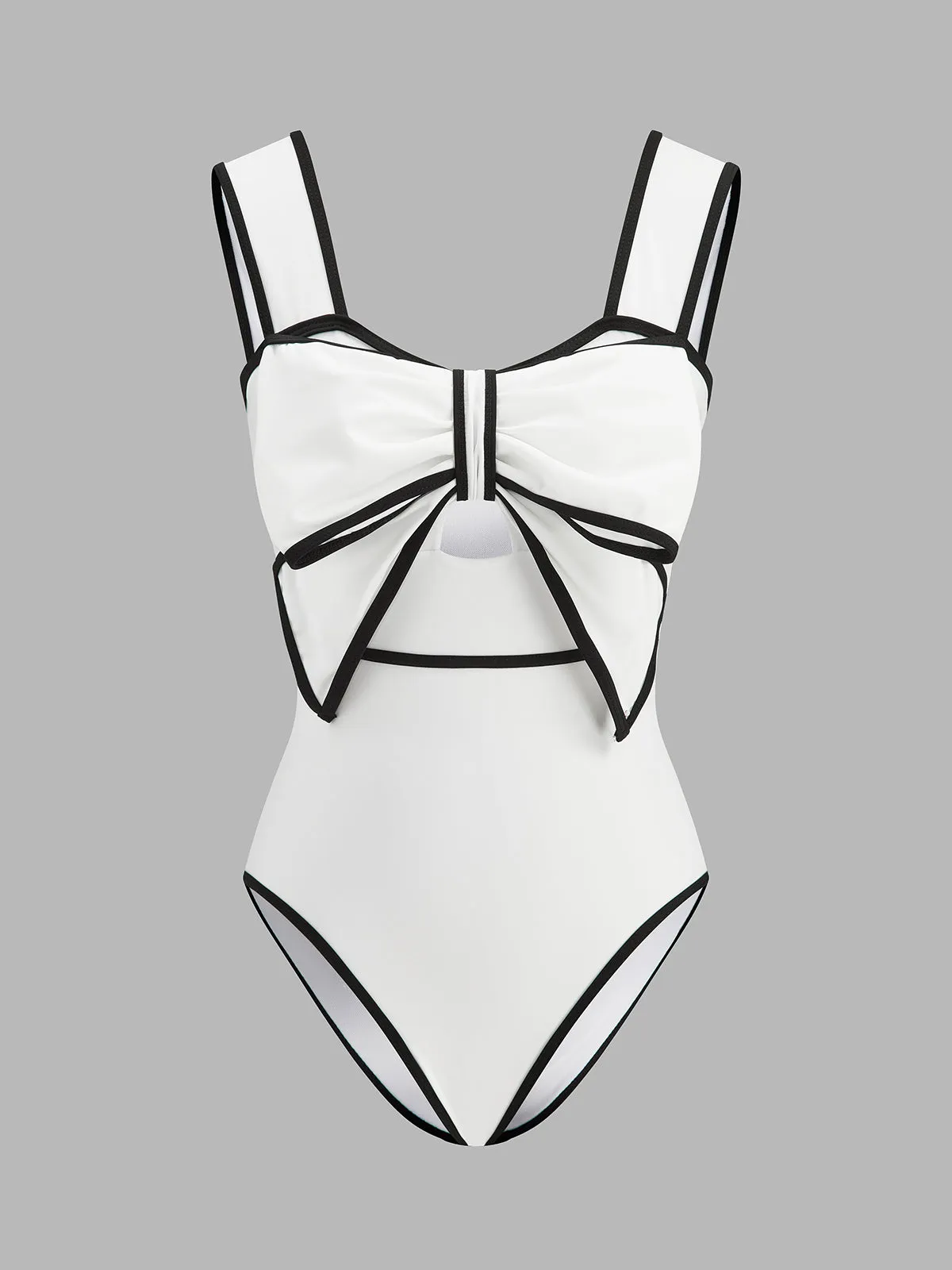 Bow Detail One Piece Swimsuit & Polka Dot Skirt Set sold by COMMENSE product image thumbnail 2