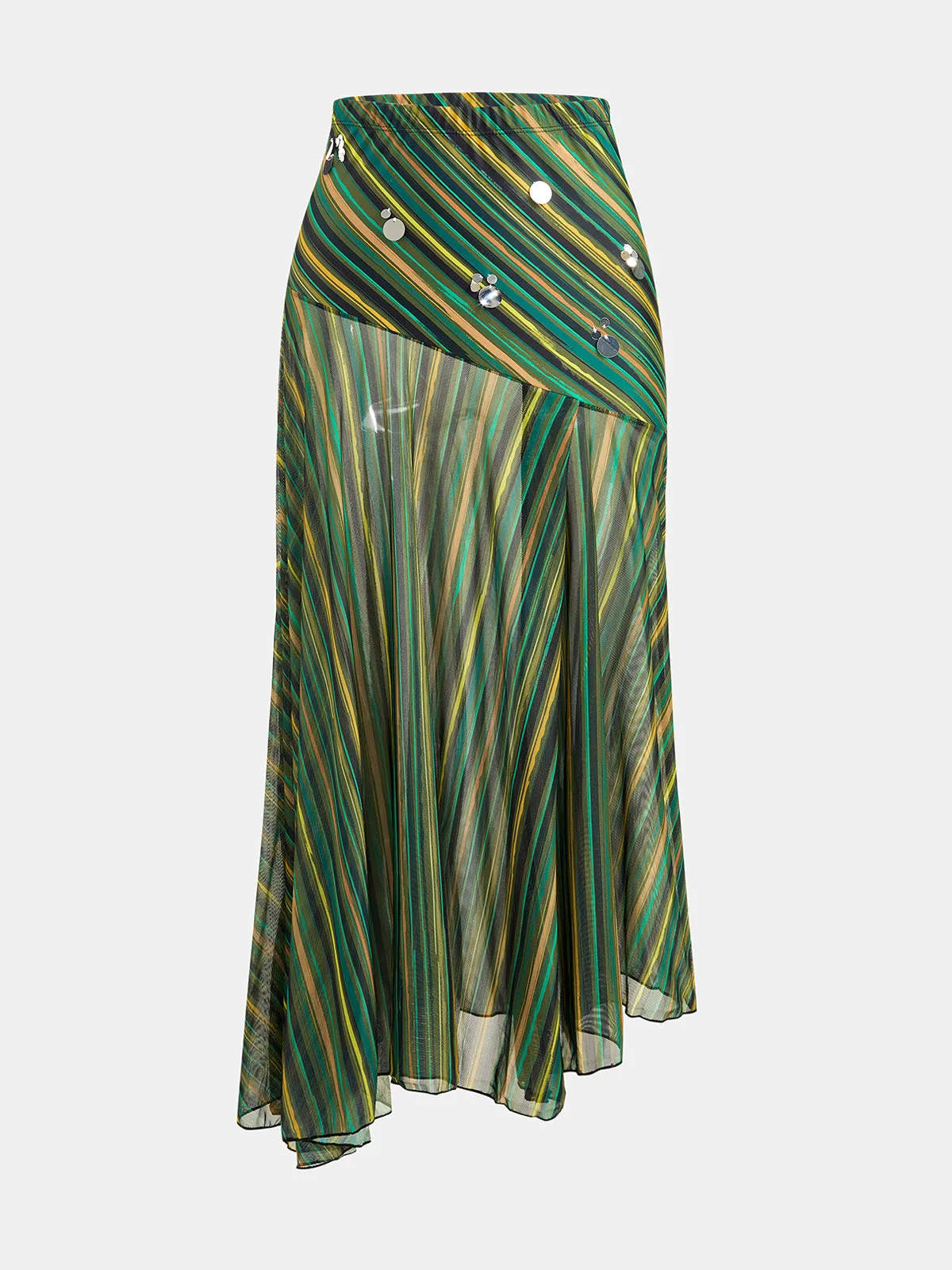 Striped Sequin One-Piece Swimsuit & Skirt Set sold by COMMENSE product image thumbnail 4